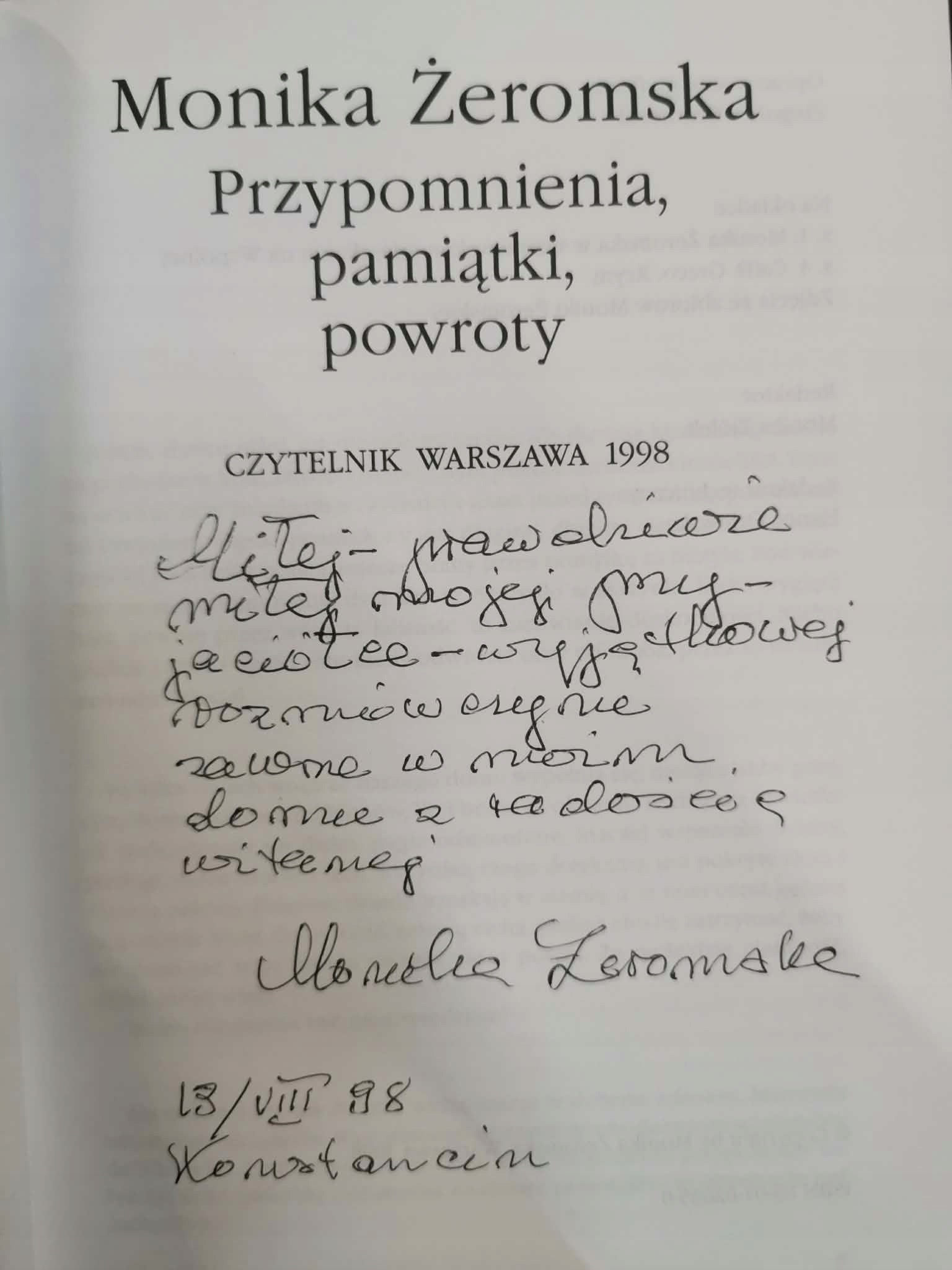 Wspomnienia Moniki i Anny Żeromskiej [zestaw 4 książek][DWA AUTOGRAFY]