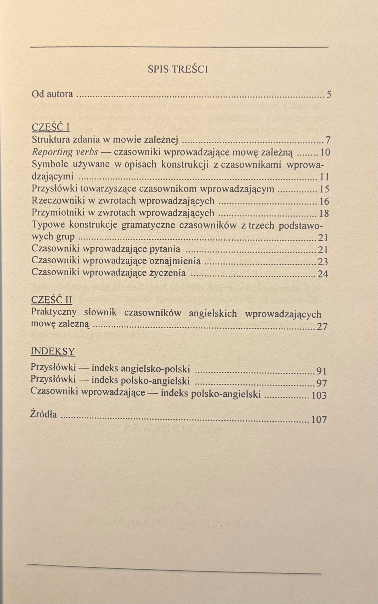Mowa zależna w języku angielskim w ujęciu leksykalnym Mariusz Górnicz