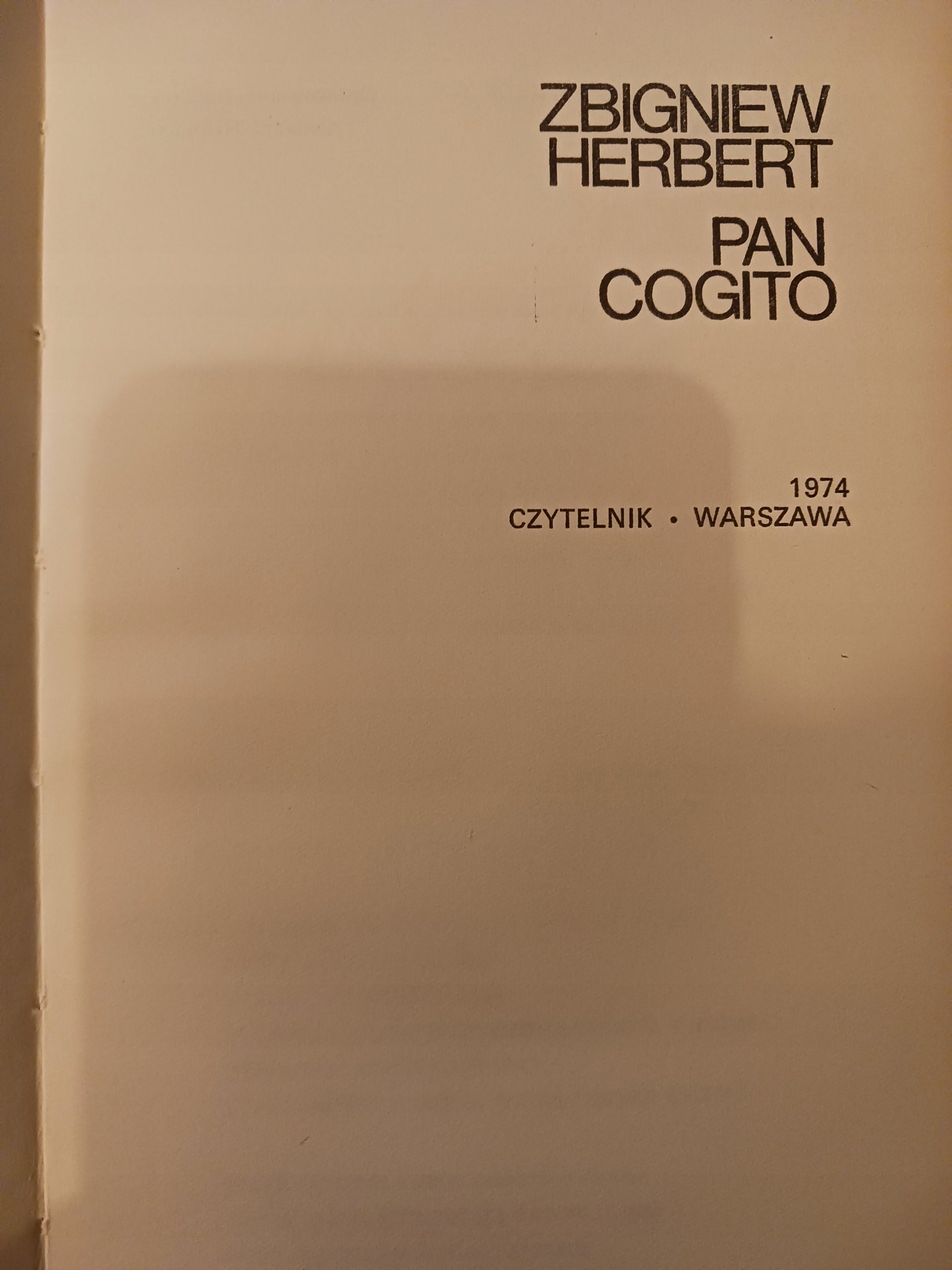 Pan Cogito Zbigniew Herbert Wydanie I