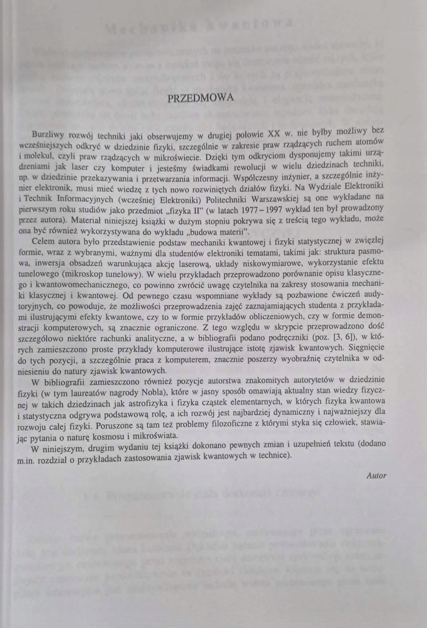 Wprowadzenie do mechaniki kwantowej i fizyki statystycznej Robert Kosiski
