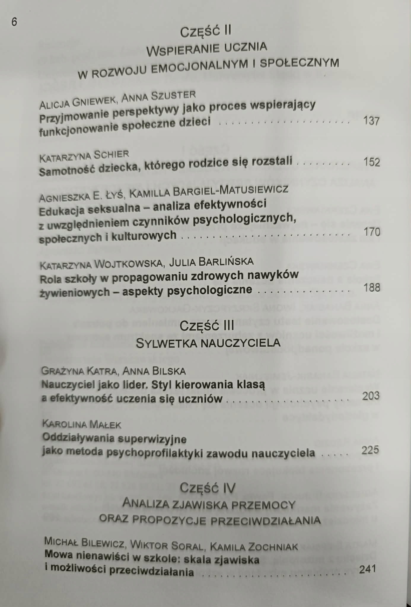 Wybrane problemy psychologiczne współczesnej szkoły, Praca zbiorowa