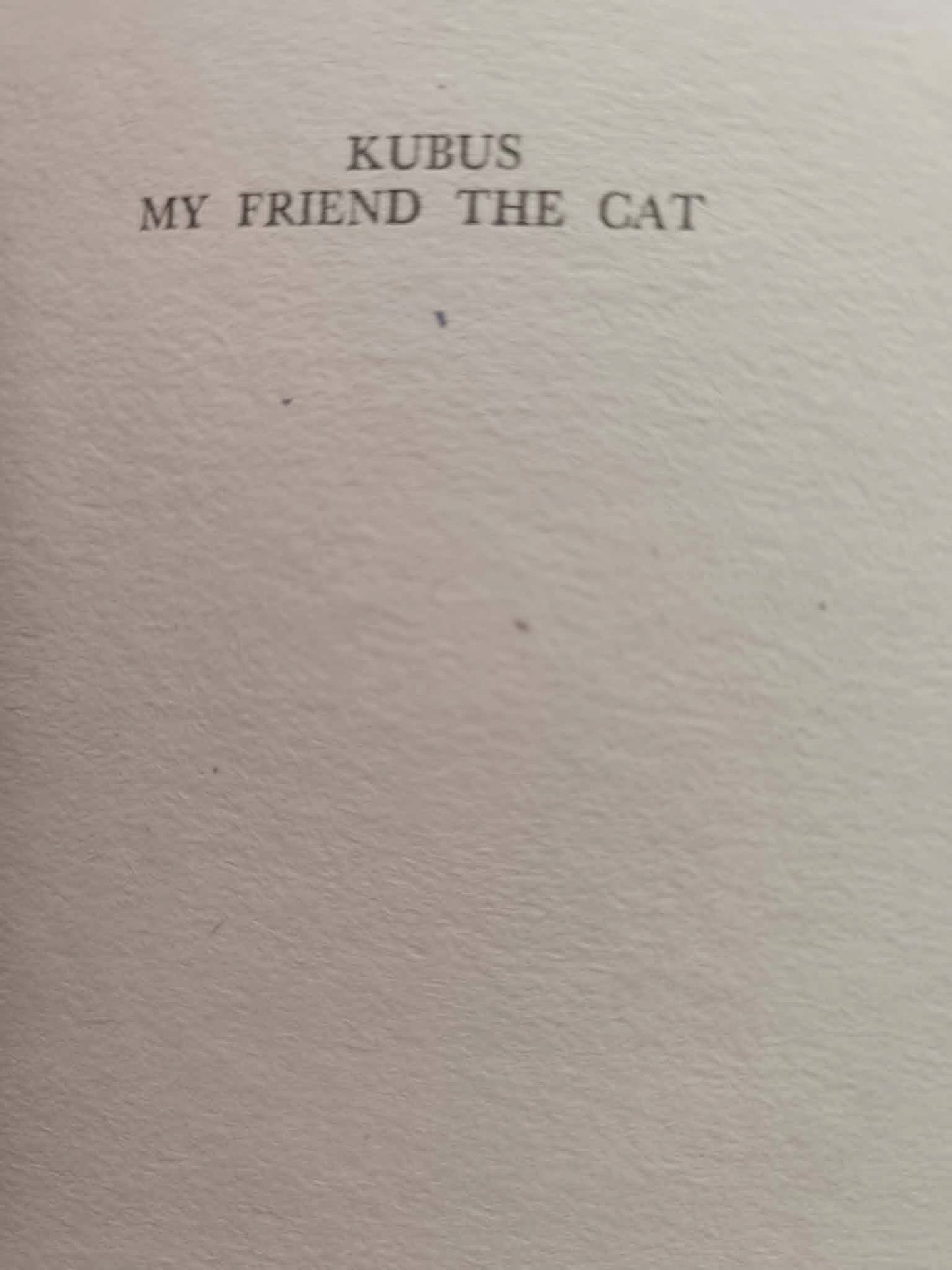 Czesław Bednarczyk, Kubus. My friend the cat [il. Feliks Topolski]