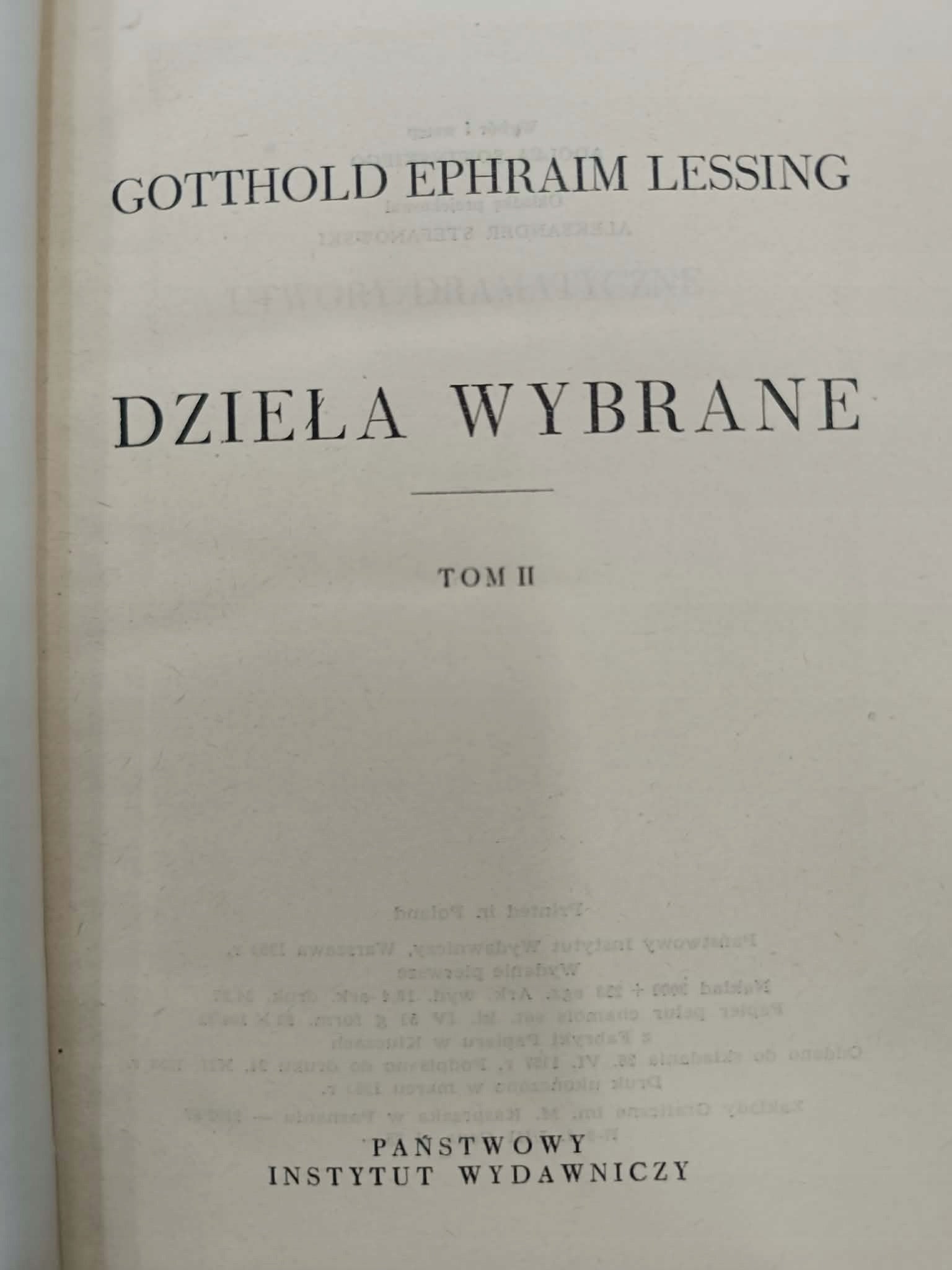 Gotthold Ephraim Lessing, dzieła wybrane, T. 1-3