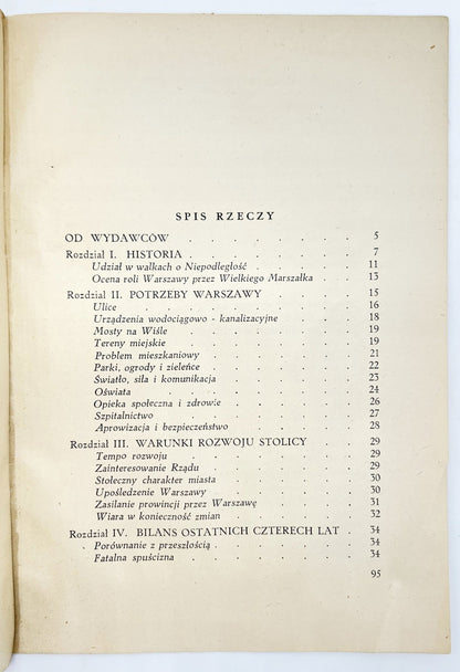 Rozwój stolicy Starzyński Stefan [Warszawa 1938]