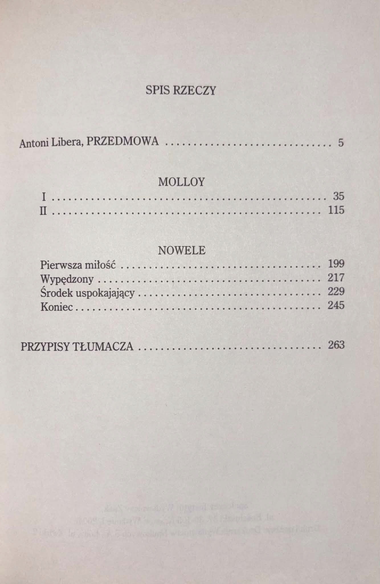 Molloy i cztery nowele Samuel Beckett