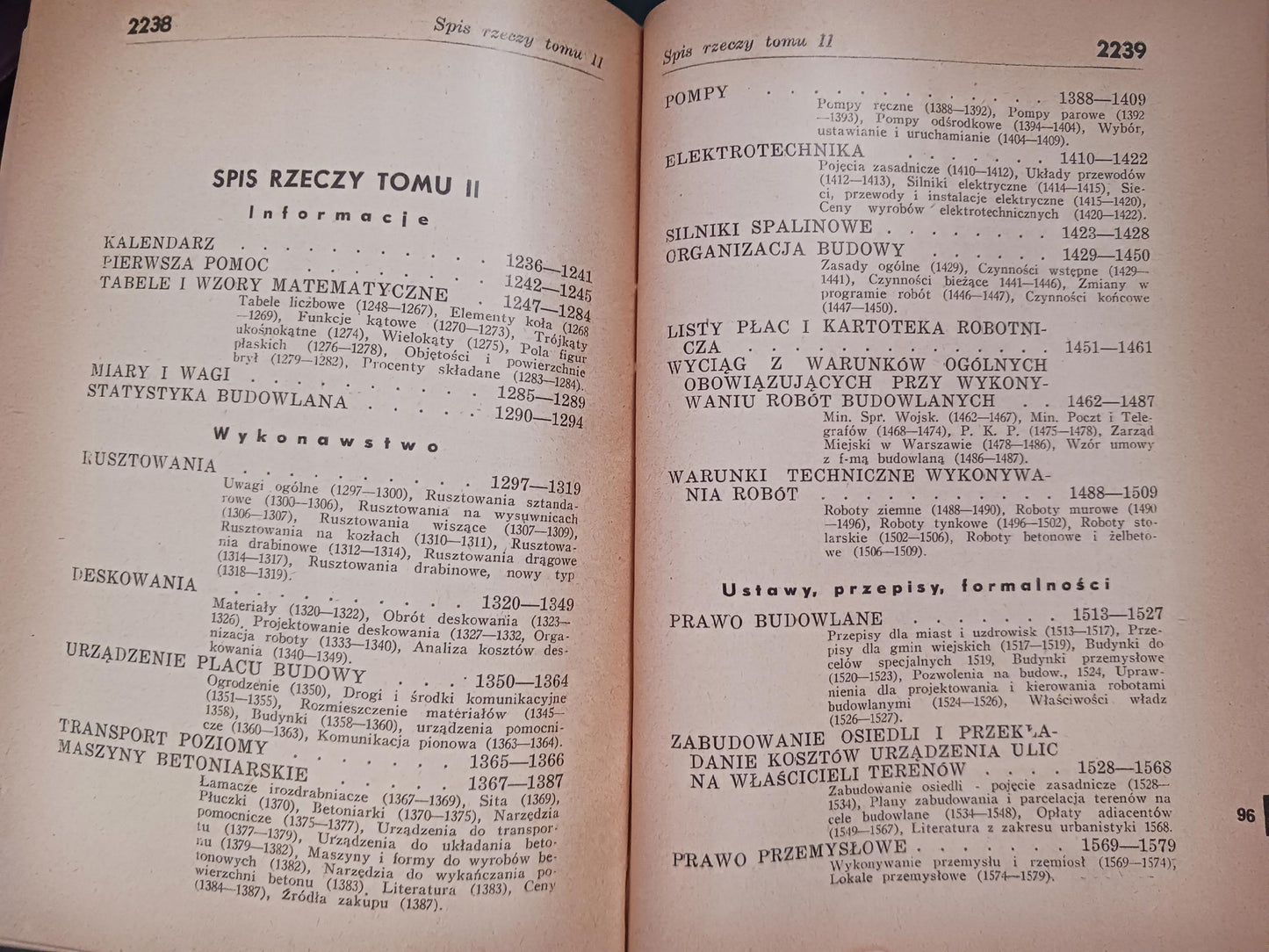 Kalendarz przeglądu budowlanego red. I. Luft na rok 1938 Tom II