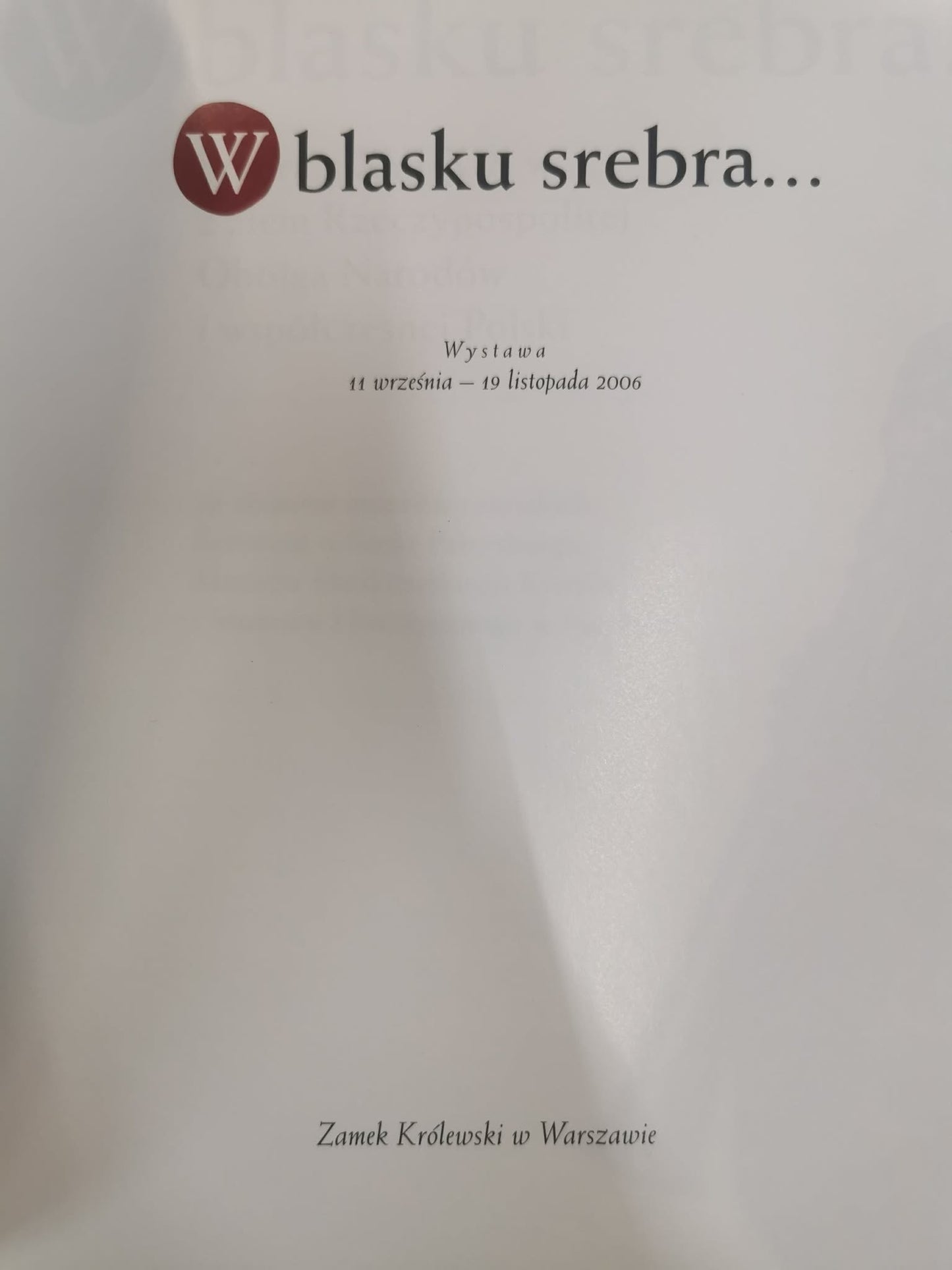 W blasku srebra...,katalog wystawy