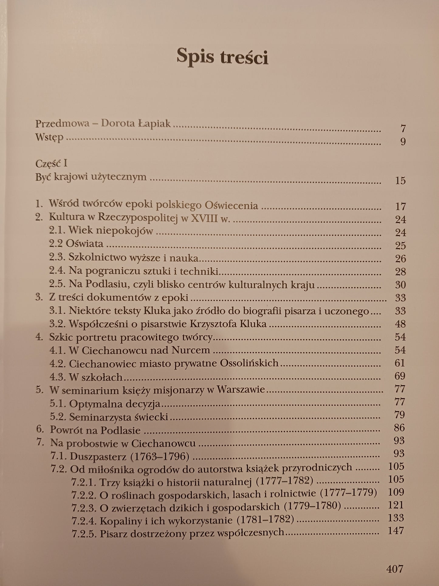 Ksiądz Jan Krzysztof Kluk - Pisarz i uczony Zbigniew Wójcik