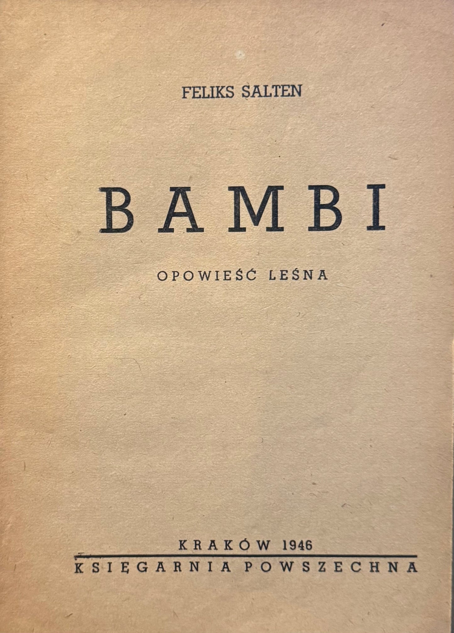 Bambi Opowieść leśna Feliks Salten [1946] [il. Charlie]