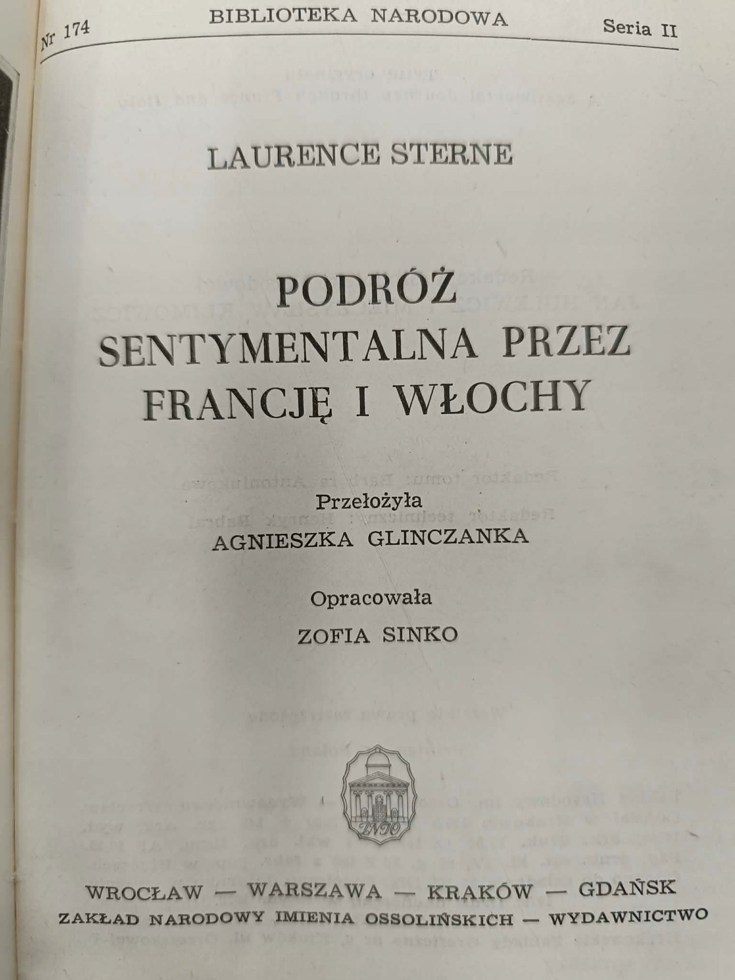 Laurence Sterne, Podróż sentymentalna Nr 174, Seria II