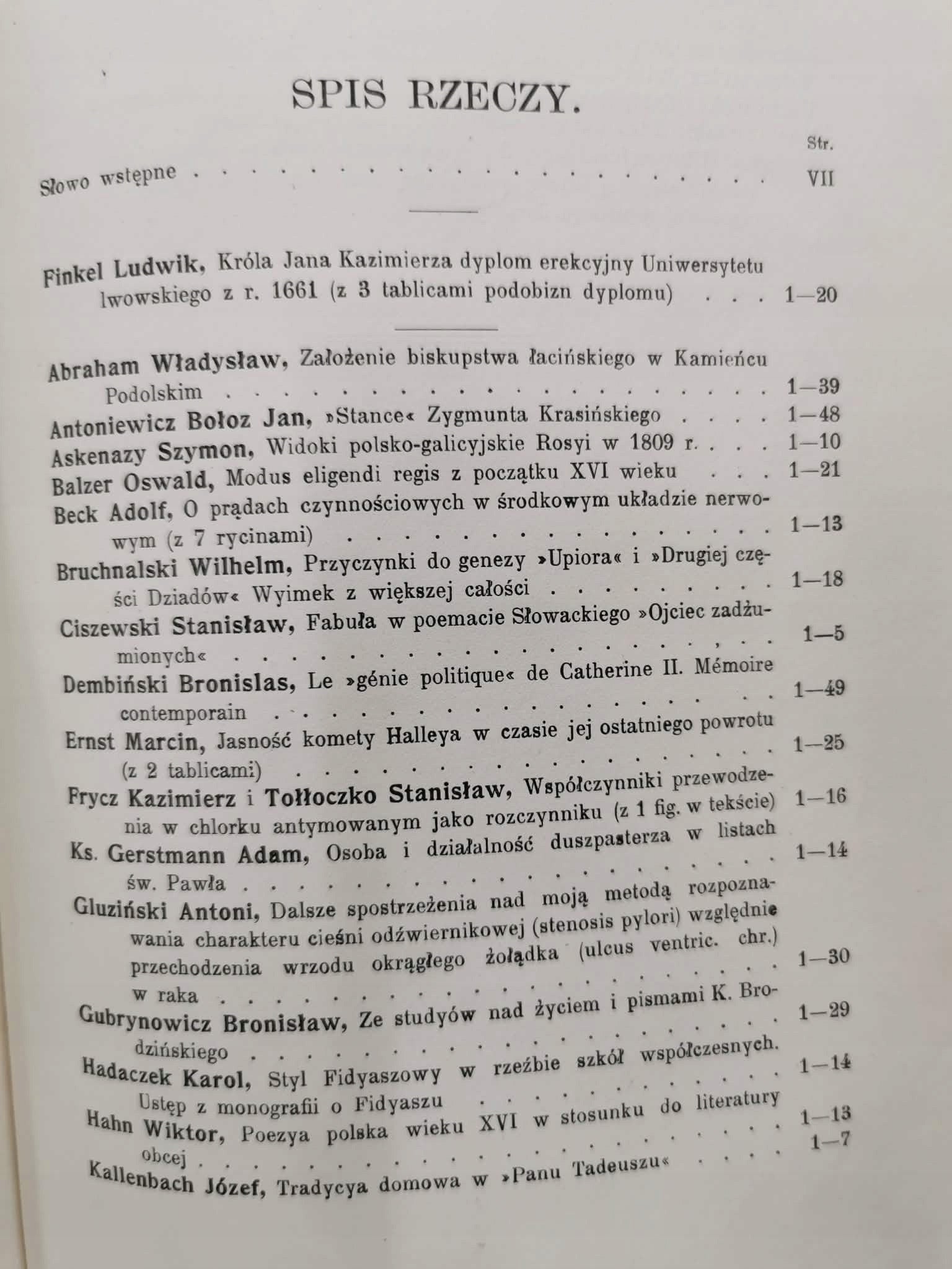 Księga Pamiątkowa 250tej rocznicy zał. Uniwersytetu Lwowskiego [Lwów 1912]