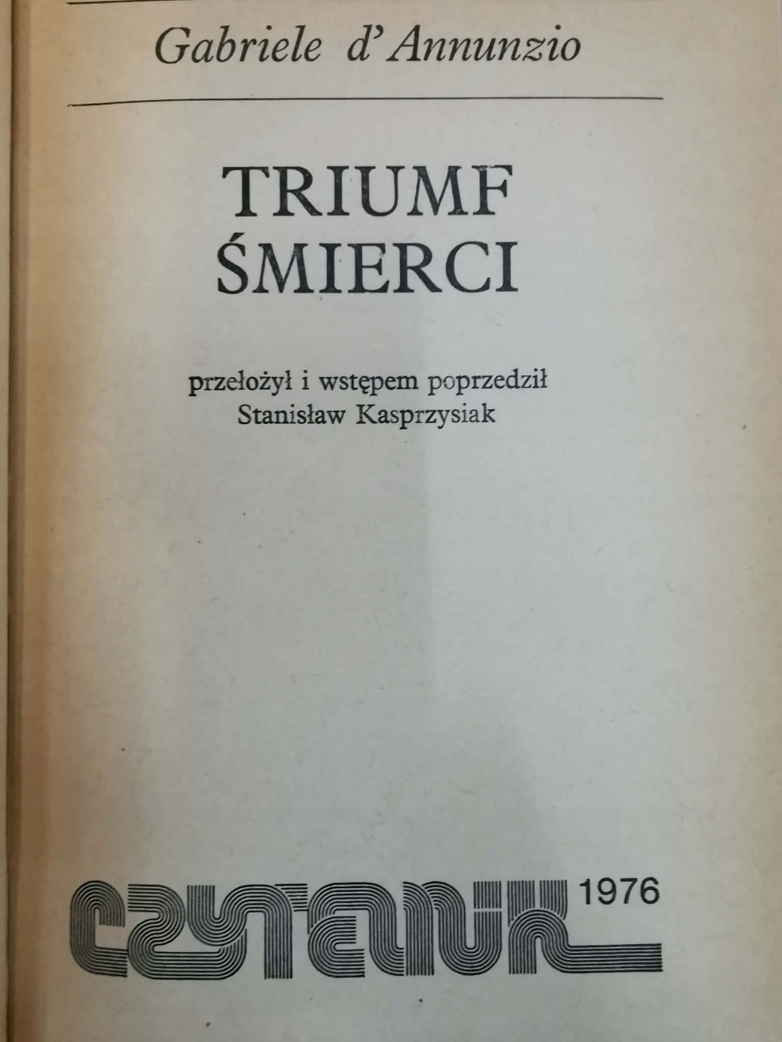 Triumf śmierci, Gabriele d Annunzio