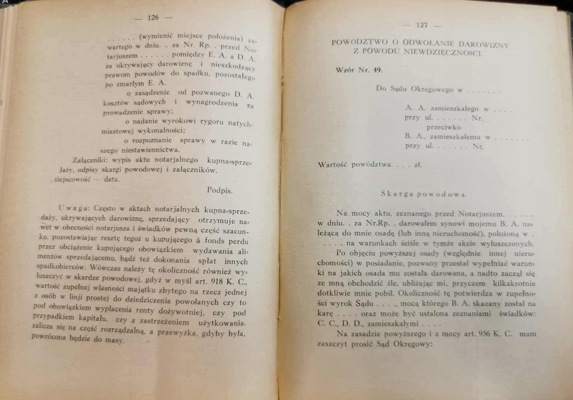 Wzory podań i skarg do władz sądowych z wyjaśnieniami [prawo sądowe 1925]