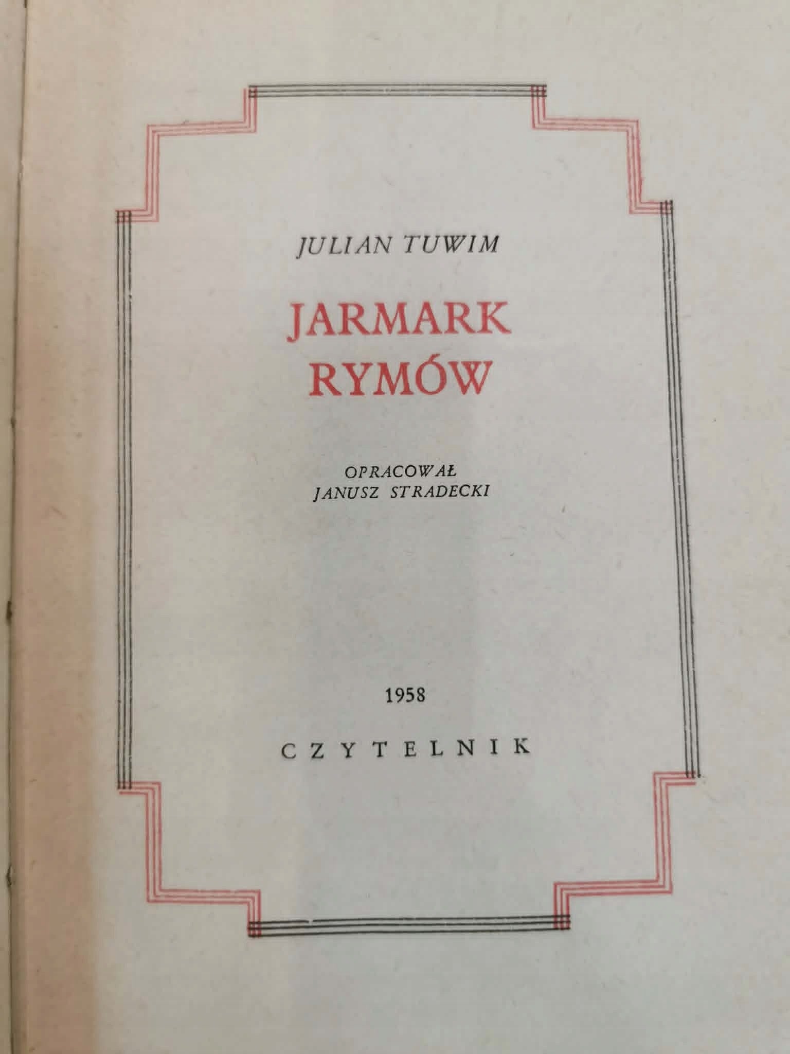 Jarmark rymów, Julian Tuwim [1958]