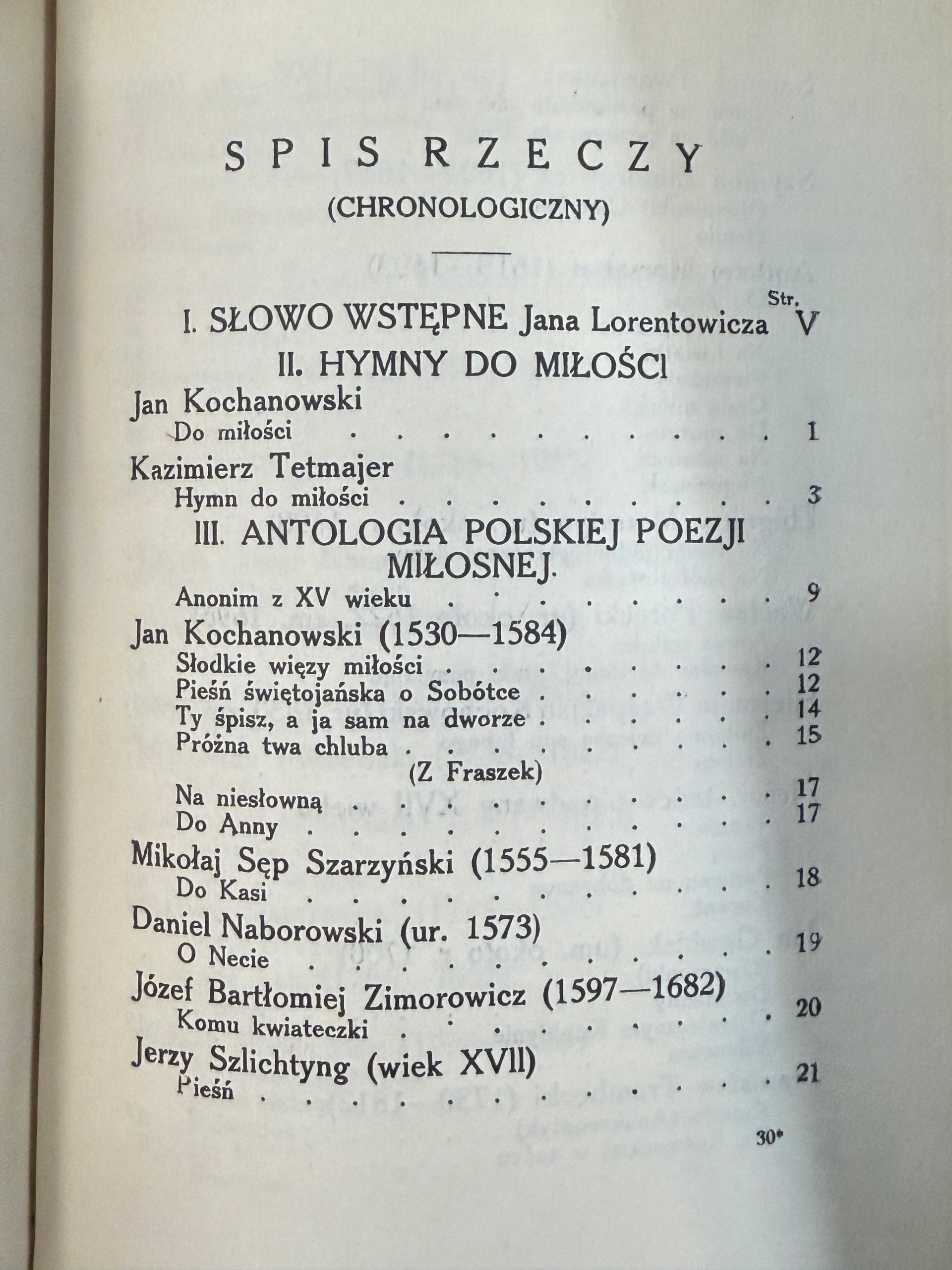 Polska pieśń miłosna Antologia Jan Lorentowicz [1923 r.]