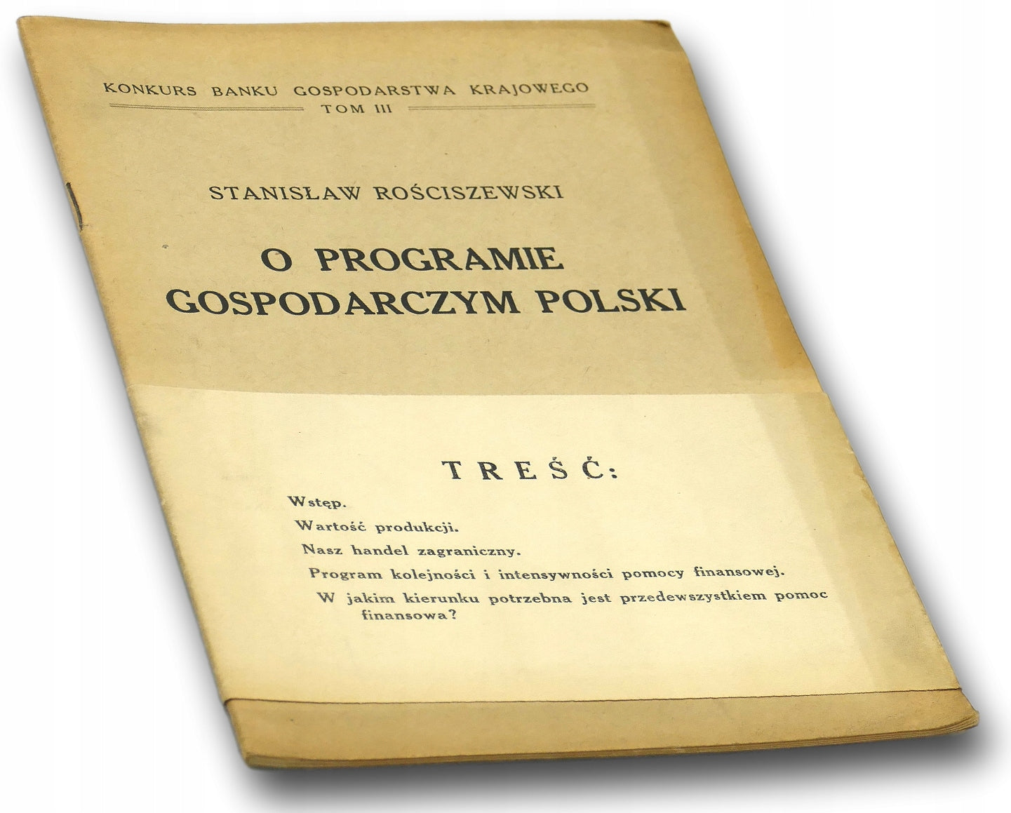 O programie gospodarczym Polski Stanisław Rościszewski [Warszawa 1926]