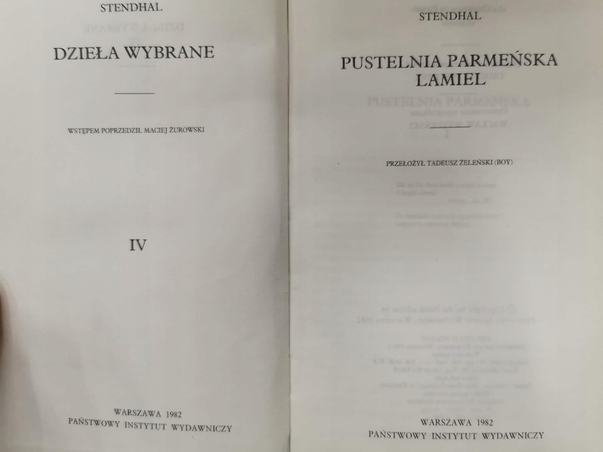 Dzieła Wybrane t. I-IV, Stendhal