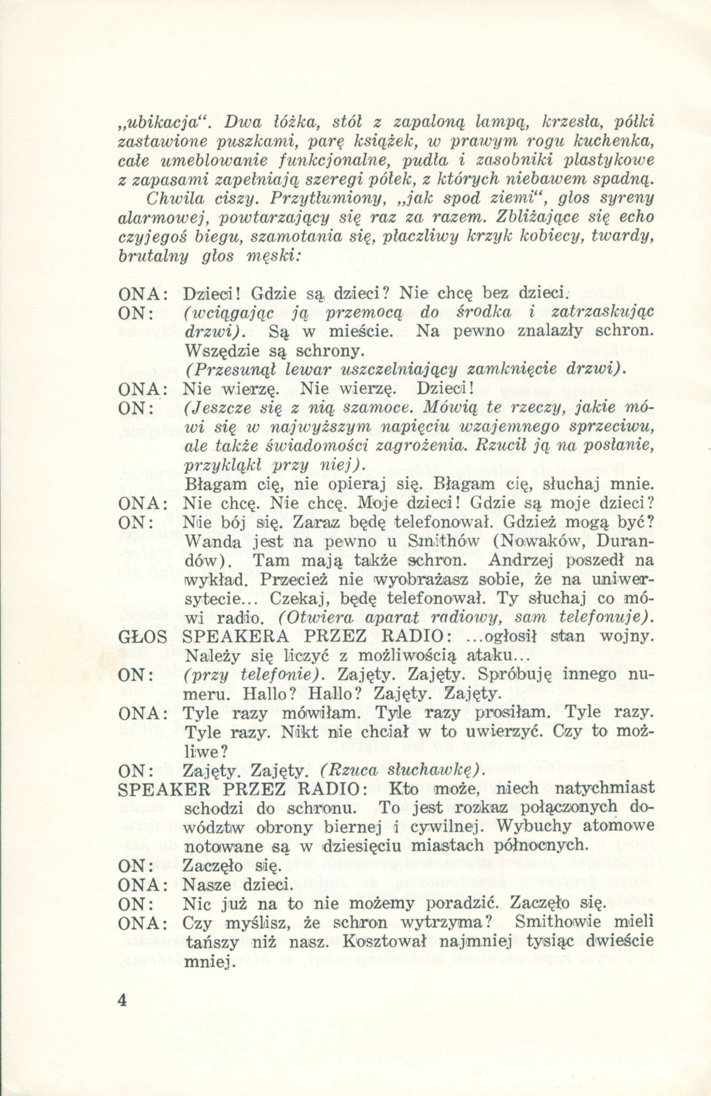 Janta Połczyński Aleksander: Schron: Epilog w jednej odsłonie [Londyn 1970]