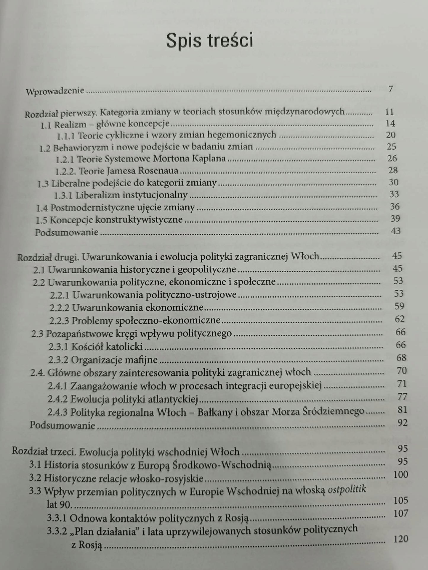 Teorie zmiany na przykładzie włoskiej polityki wschodniej I. Krzyżanowska