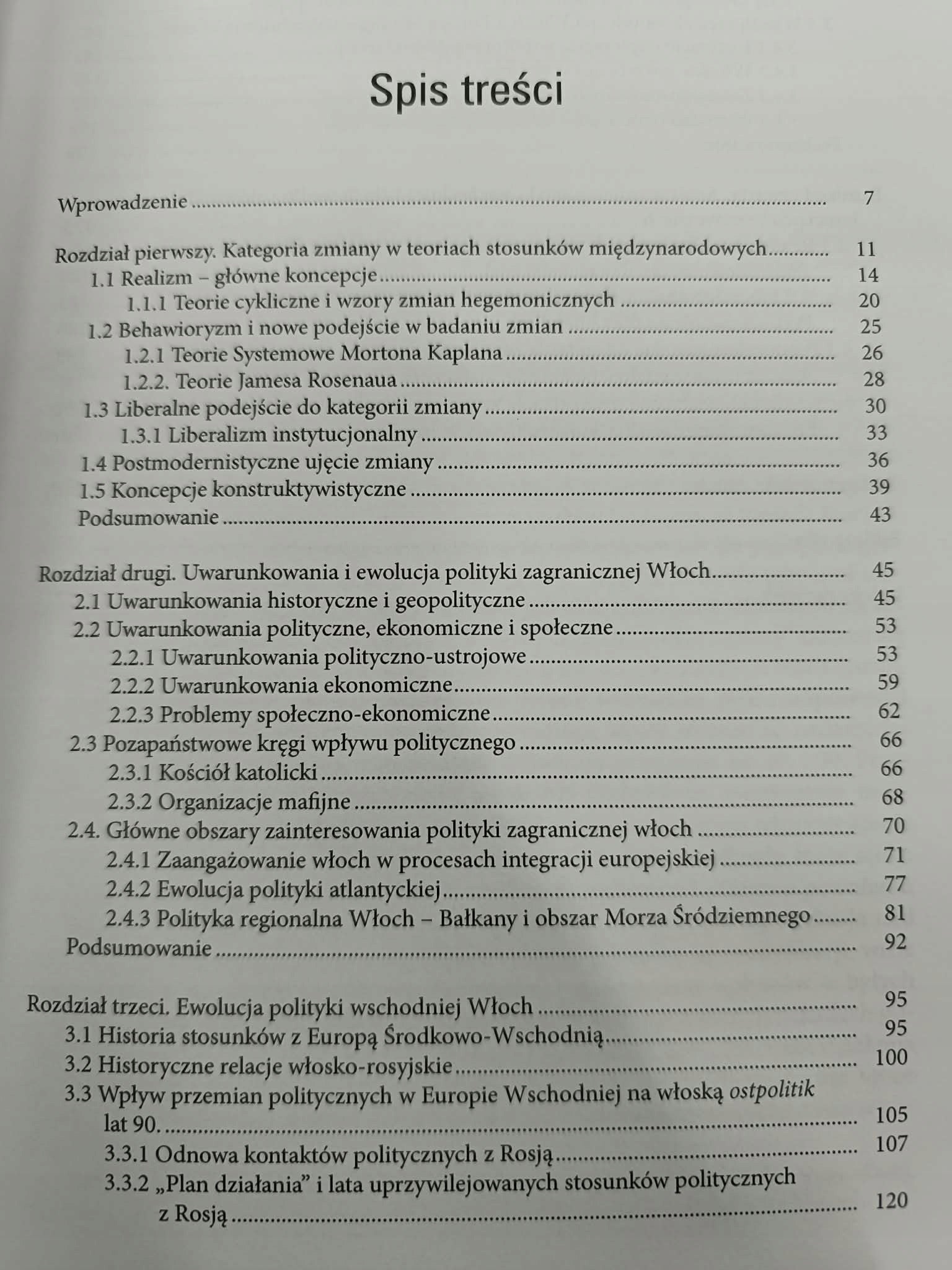 Teorie zmiany na przykładzie włoskiej polityki wschodniej I. Krzyżanowska
