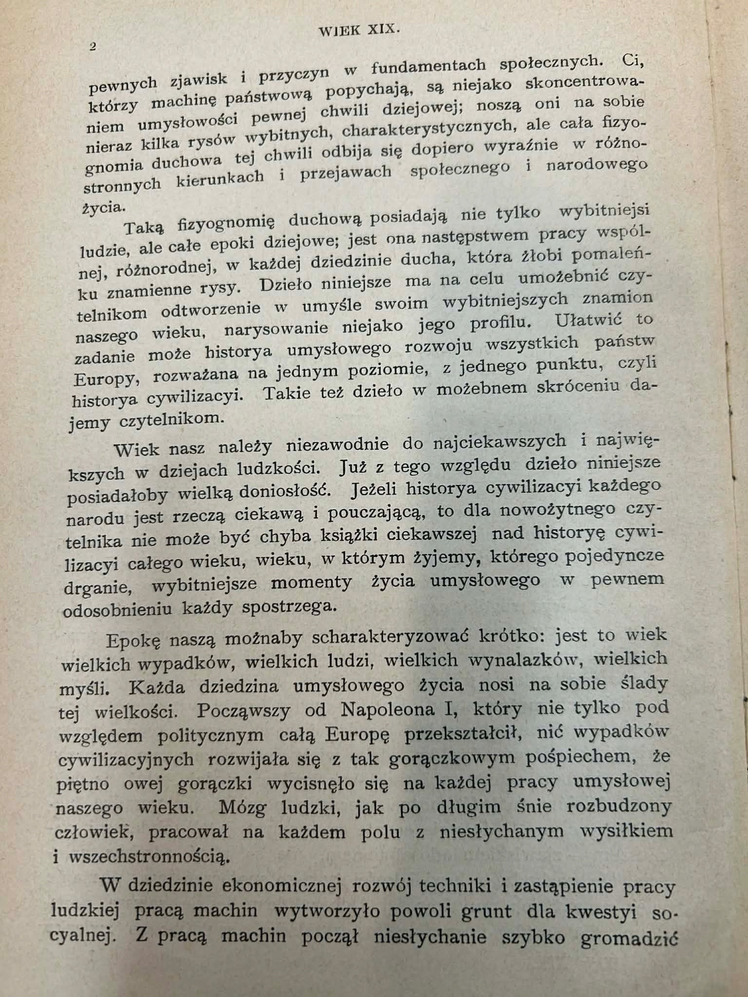 Wiek XIX Obraz ważniejszych wypadków... Tom 1-2 1895 r. oprawa J.F. Puget