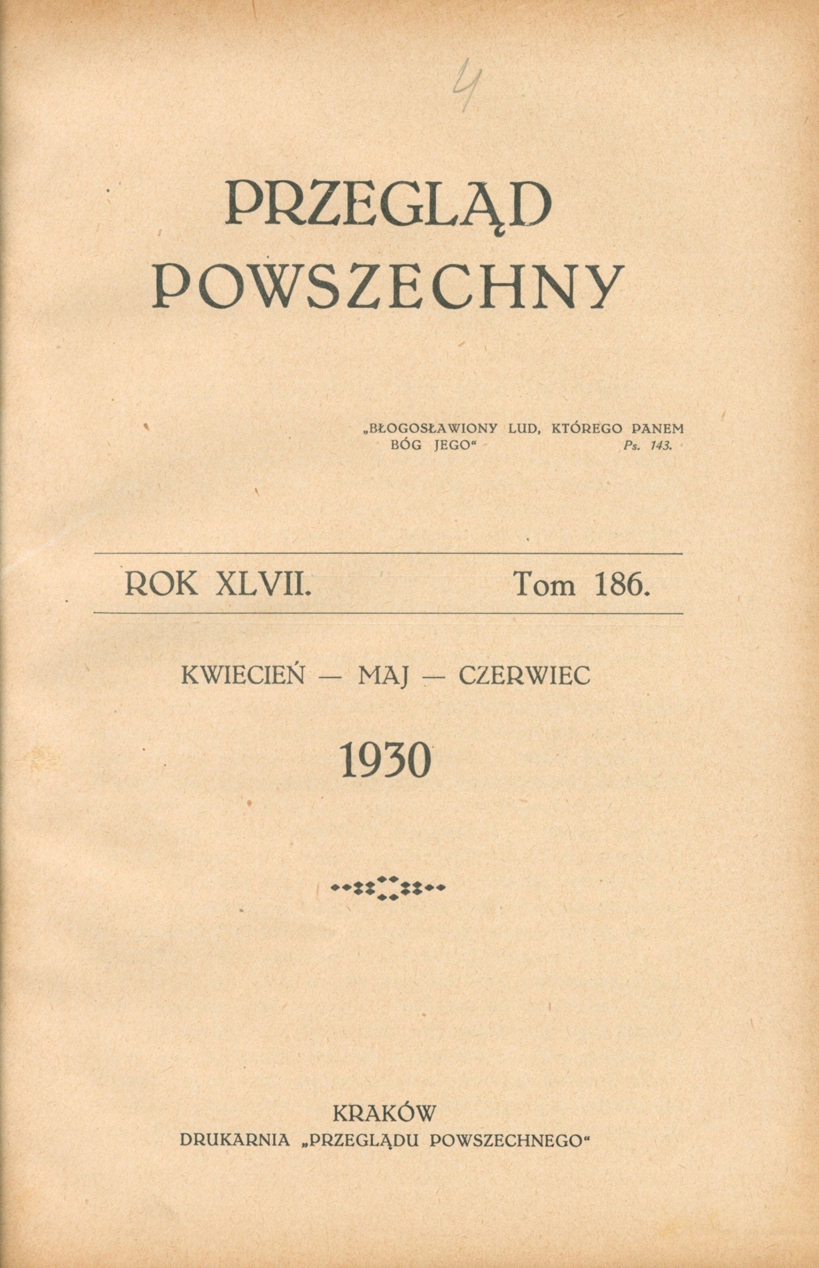 Przegląd Powszechny. Rok XLVII Tomy 185-188 w trzech woluminach [1930]
