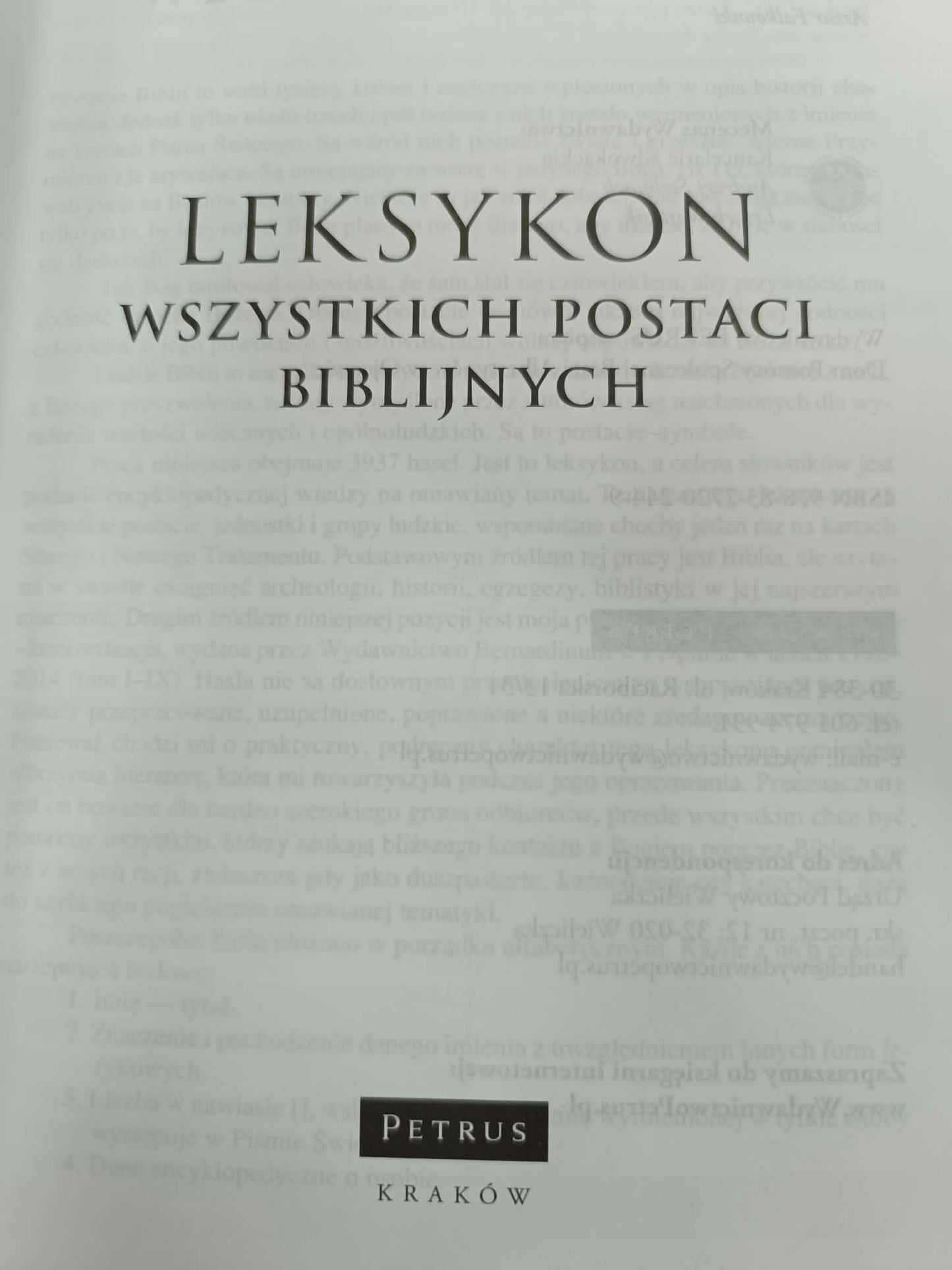 Leksykon wszystkich postaci biblijnych, Pius Czesław Bosak