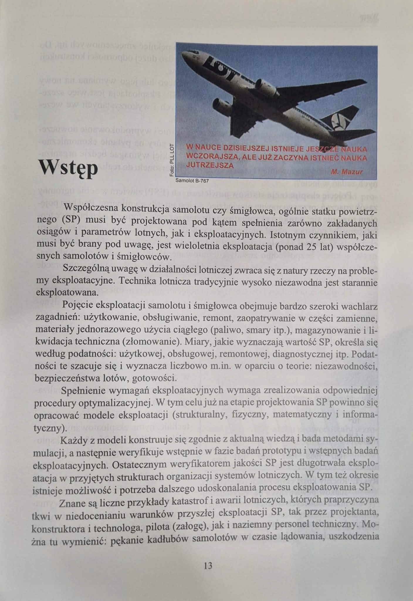 Zestaw 4 książek Podstawy eksploatacji statków powietrznych J. Lewitowicz
