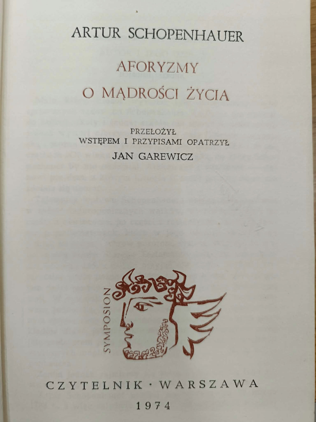 Artur Schopenhauer, Aforyzmy o mądrości życia, Czytelnik
