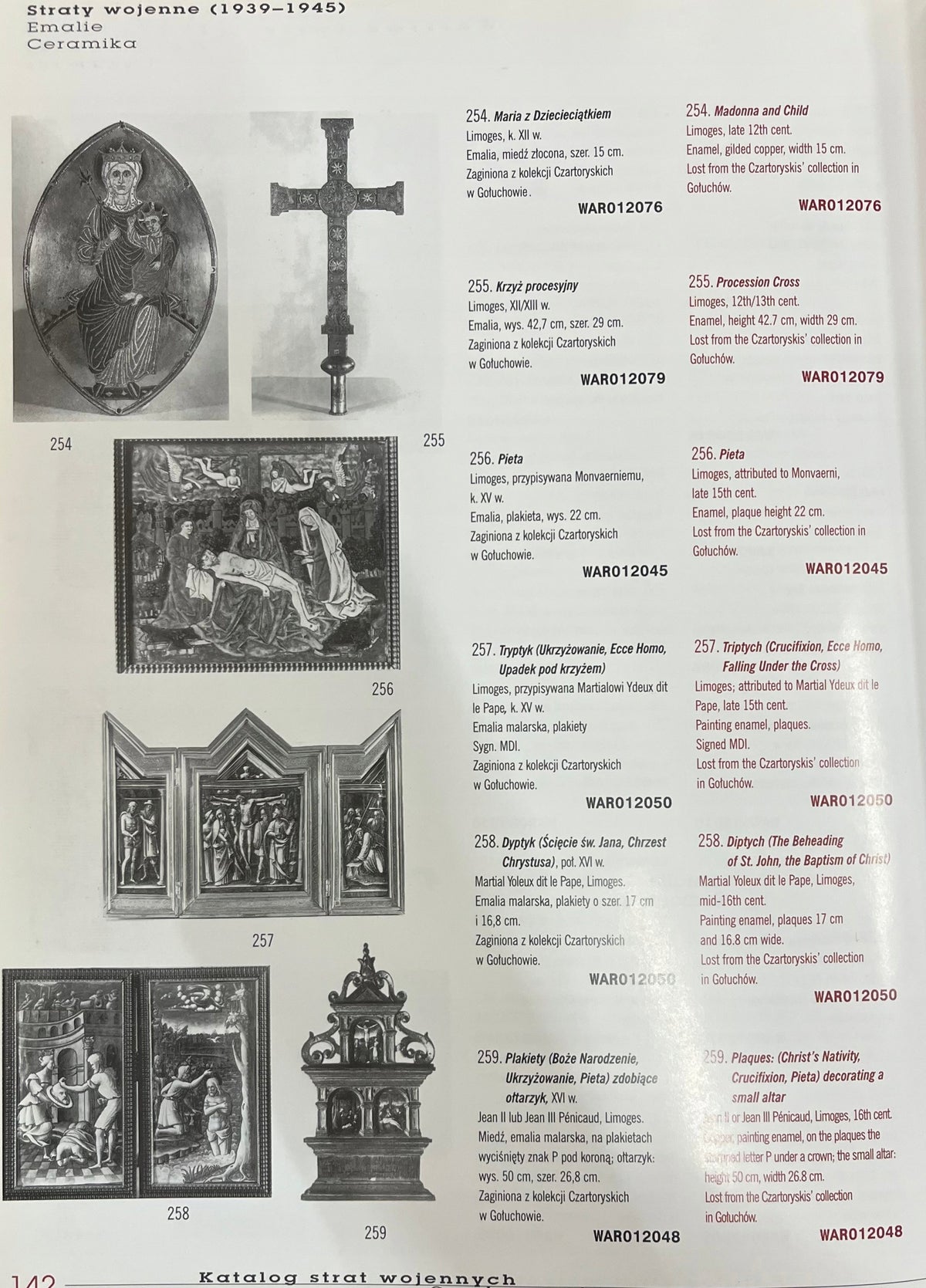 Wydanie specjalne cenne bezcenne/utracone Katlaog utraconych dzieł sztuki