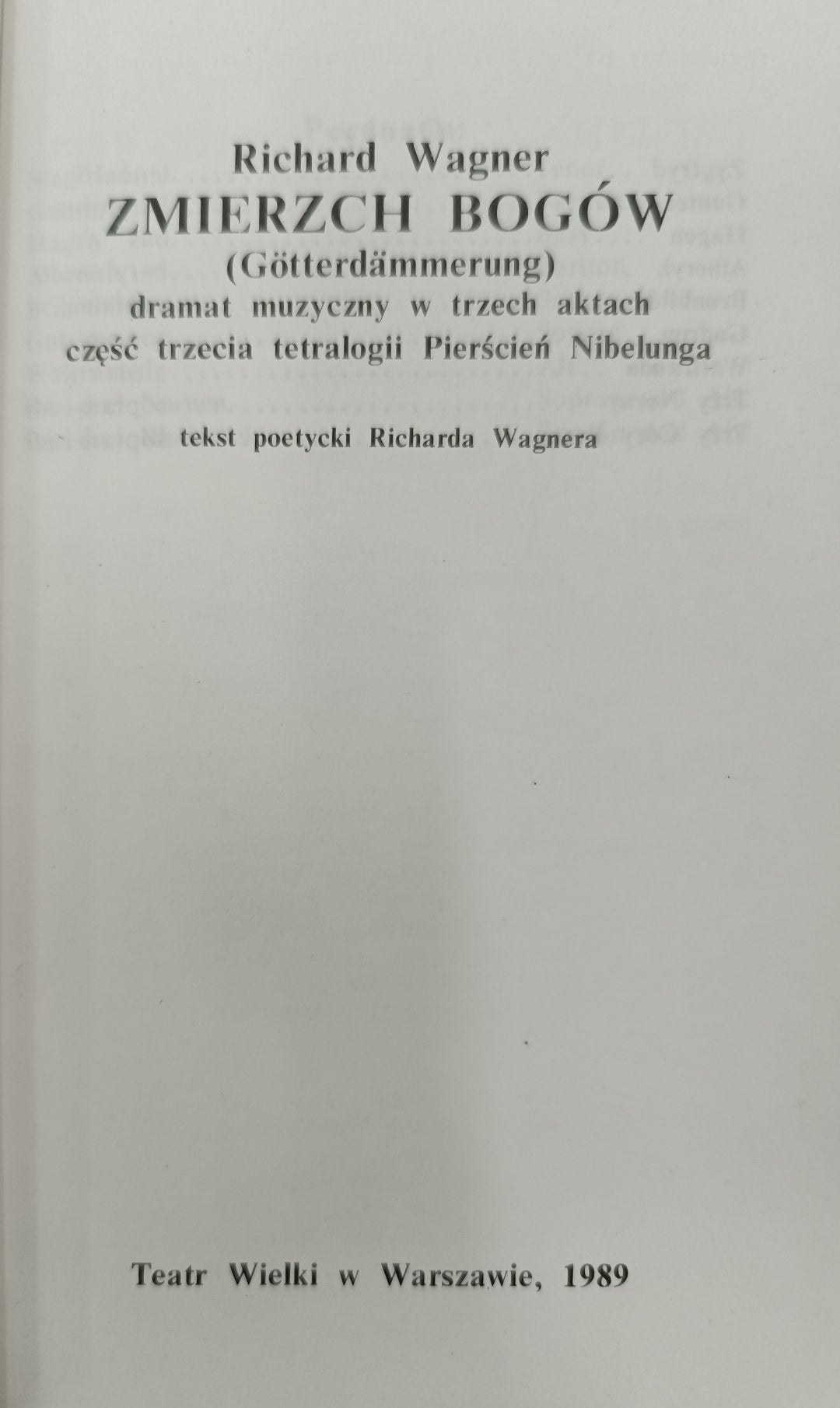 Richard Wagner x 4 [Walkiria, Złoto Renu, Zmierzch Bogów, Zygfryd]
