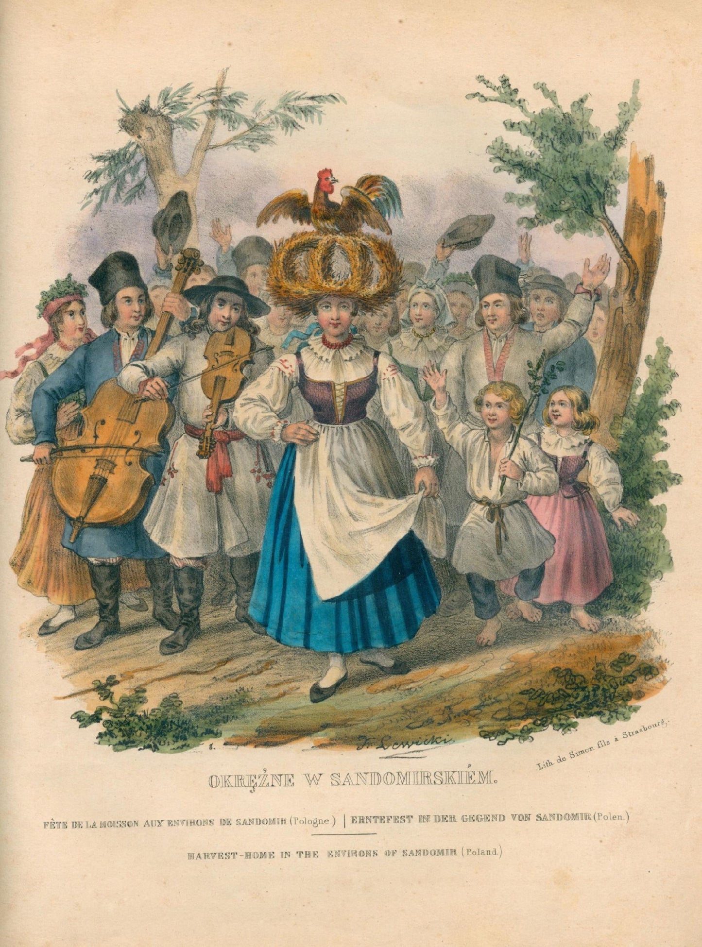 Stroje ludu polskiego, L. Zienkowicz [książka przedwojenna Paryż 1841]