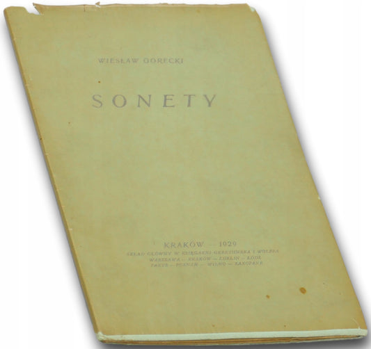 Sonety, Wiesław Gorecki [Kraków 1929]
