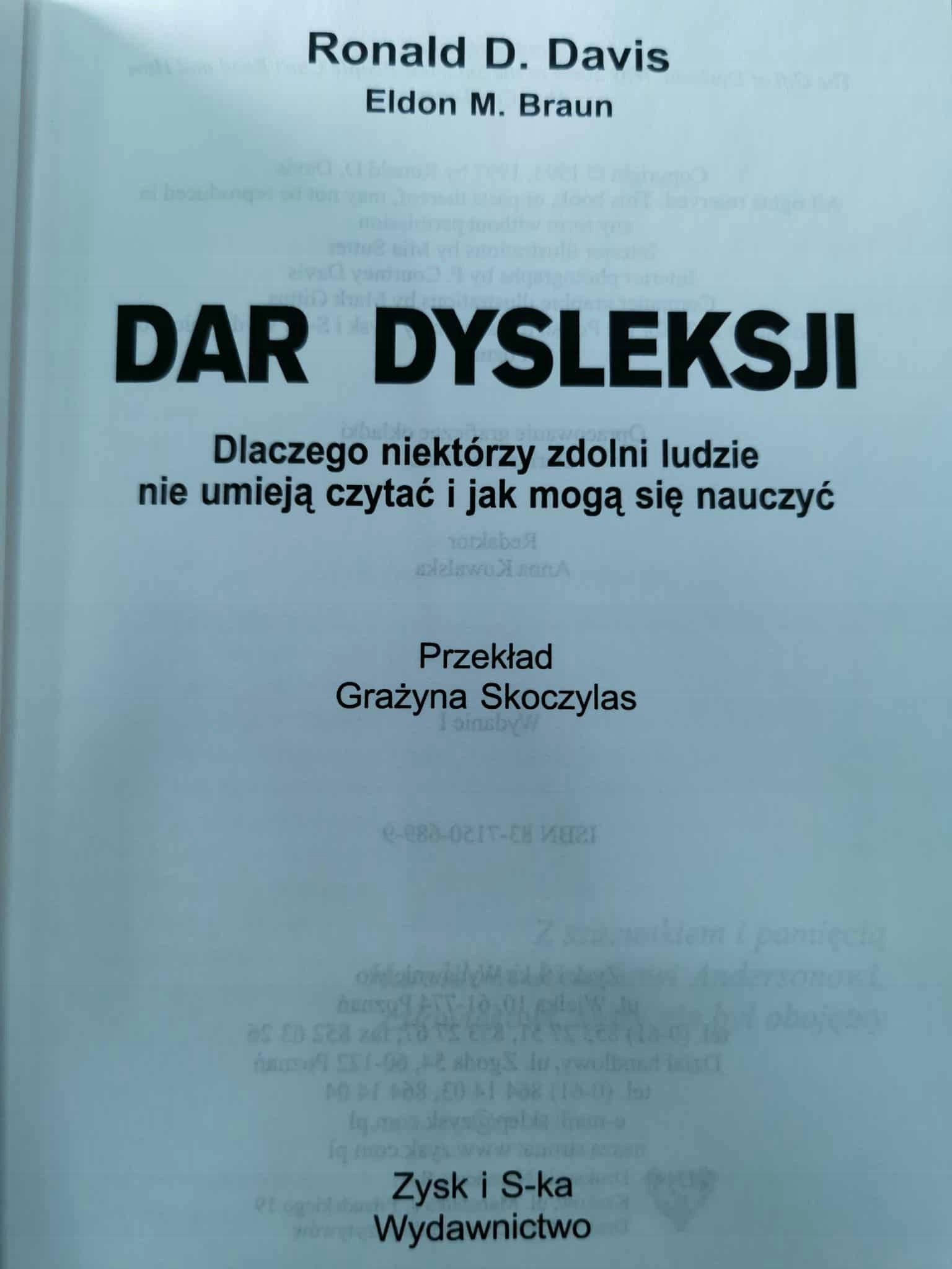 Dar dysleksji, R.D. Davis, E.M. Braun
