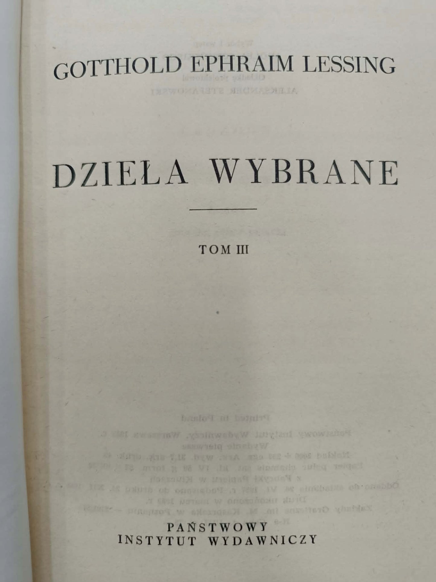 Gotthold Ephraim Lessing, dzieła wybrane, T. 1-3