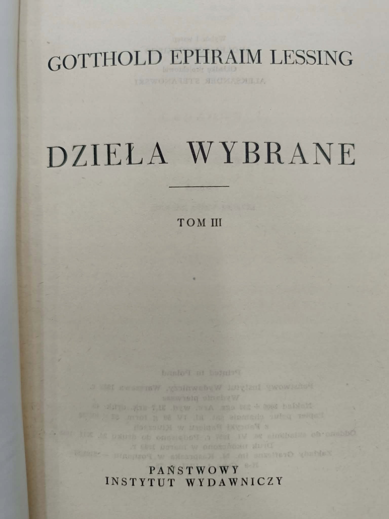 Gotthold Ephraim Lessing, dzieła wybrane, T. 1-3