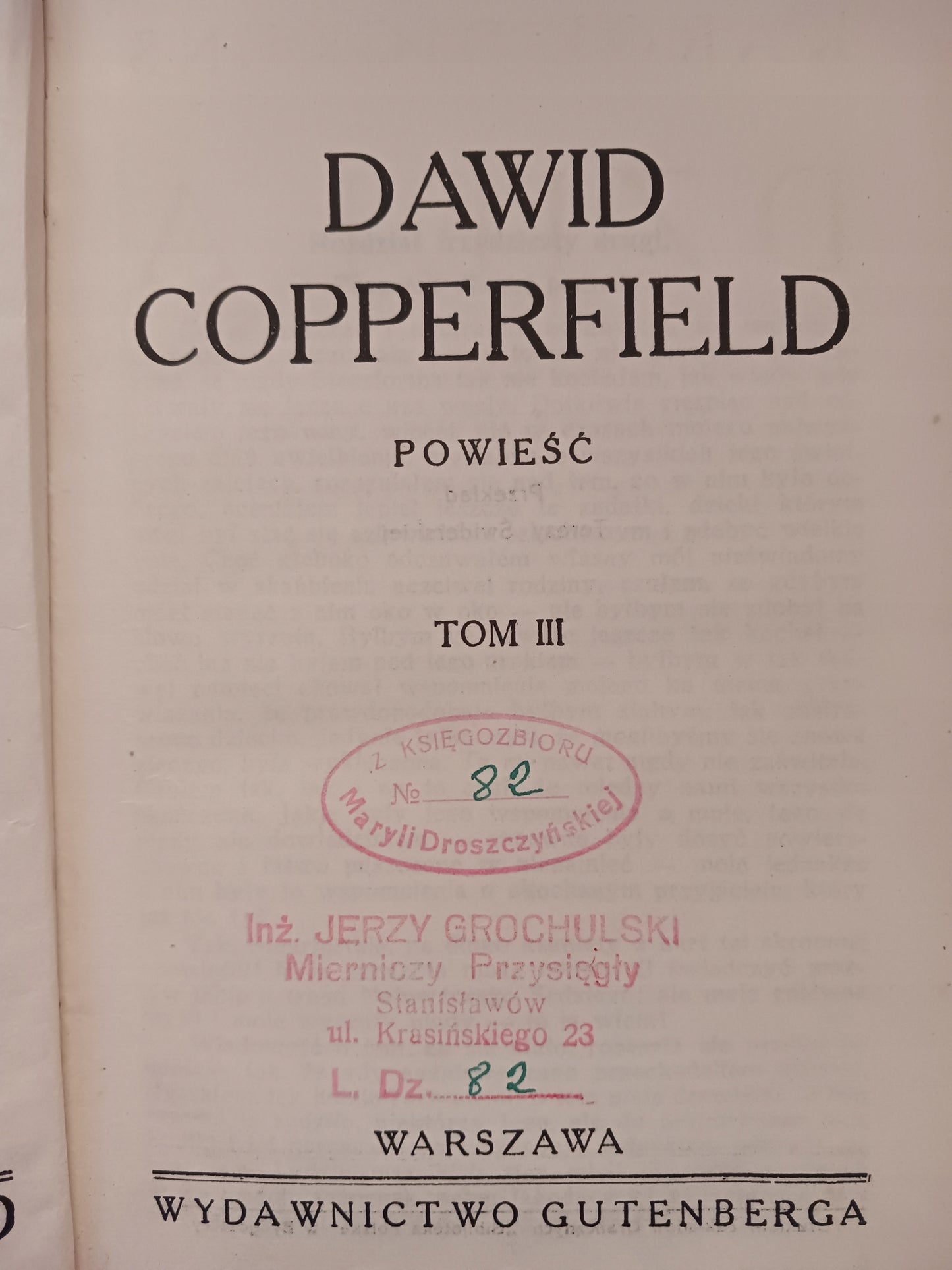 Dzieła Karola Dickensa; Oliwer Twist, Mała Dorrit, David Copperfield 1930
