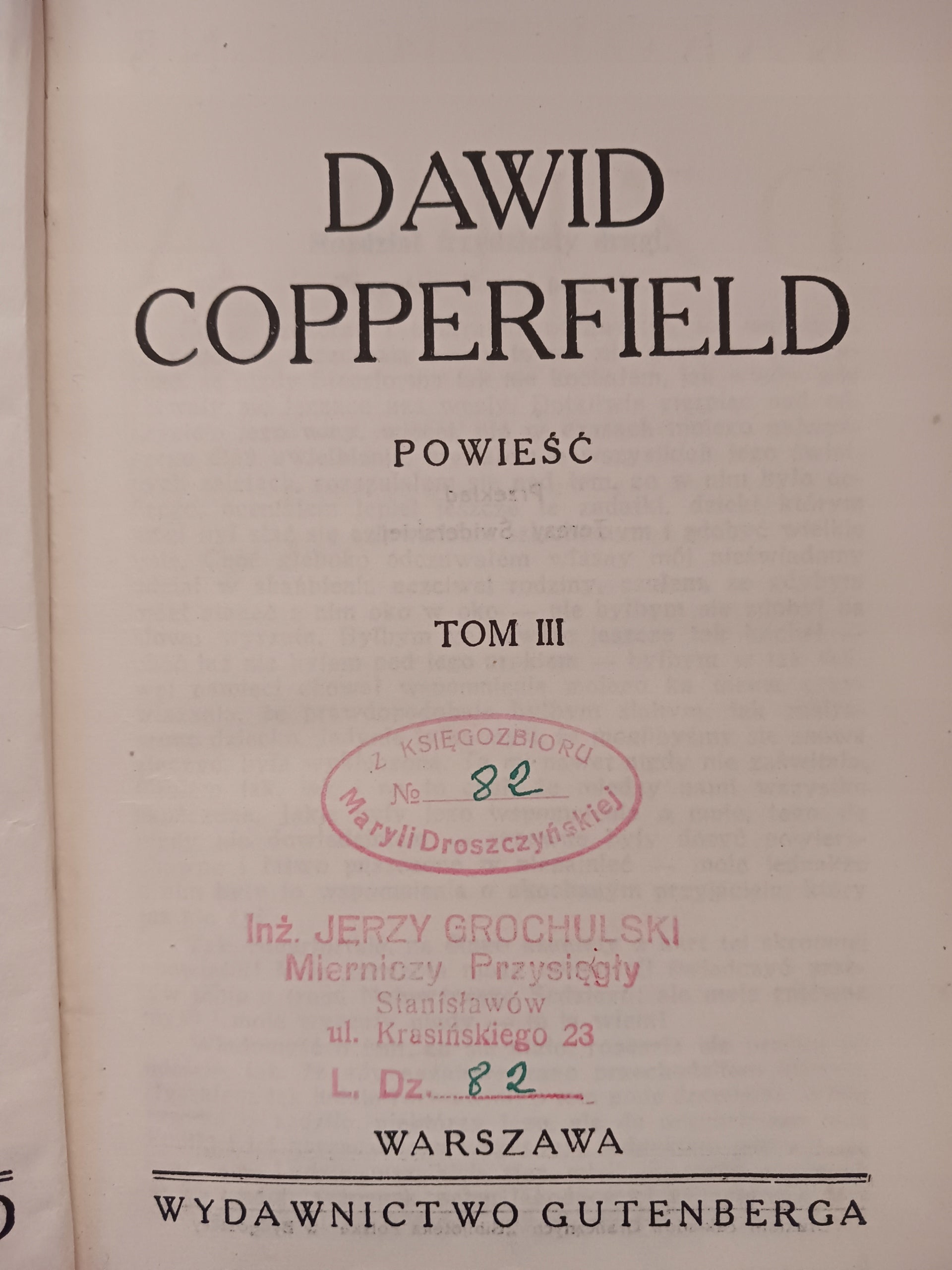 Dzieła Karola Dickensa; Oliwer Twist, Mała Dorrit, David Copperfield 1930