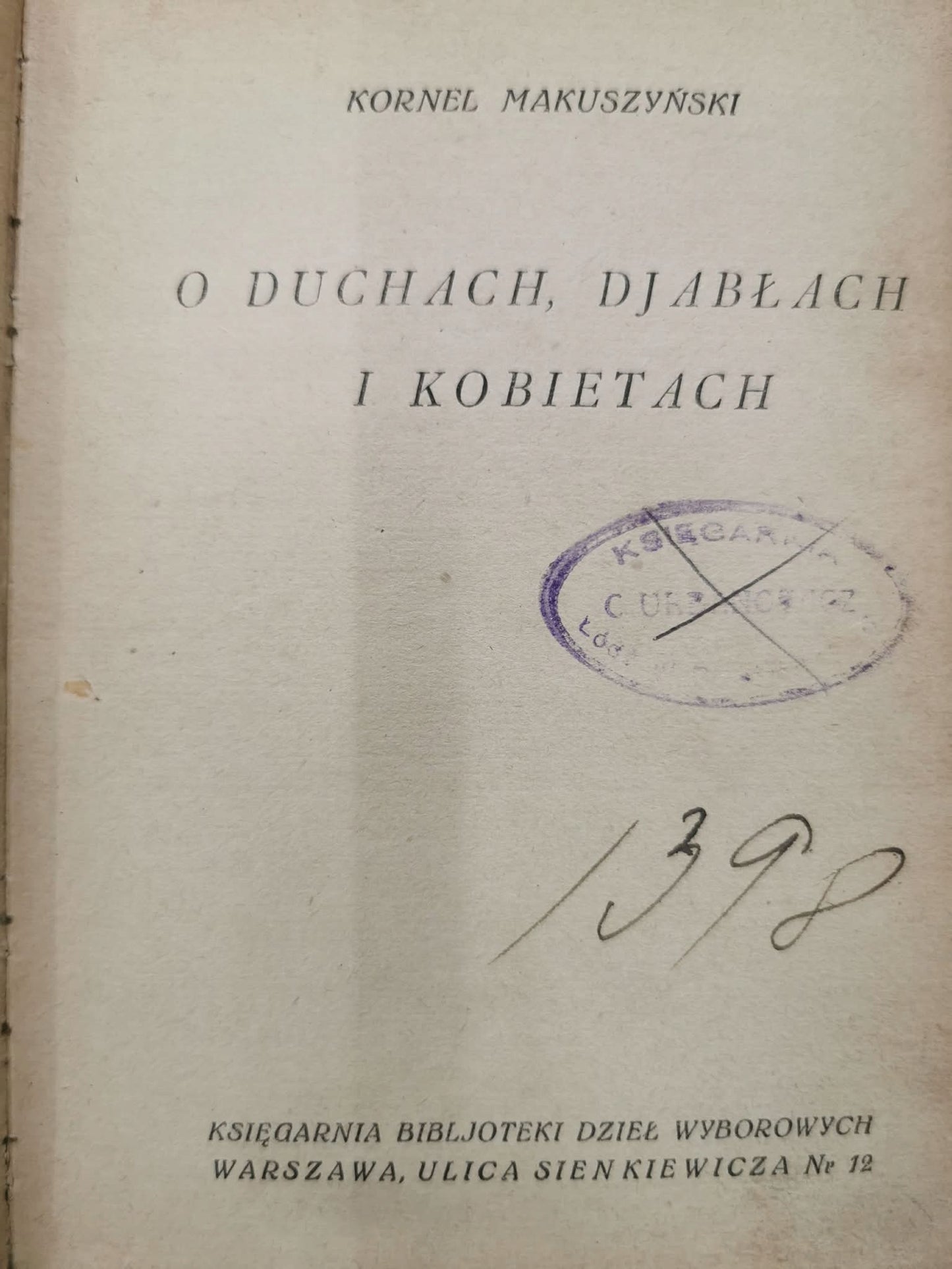 O duchach, djabłach i kobietach, Kornel Makuszyński [1924]
