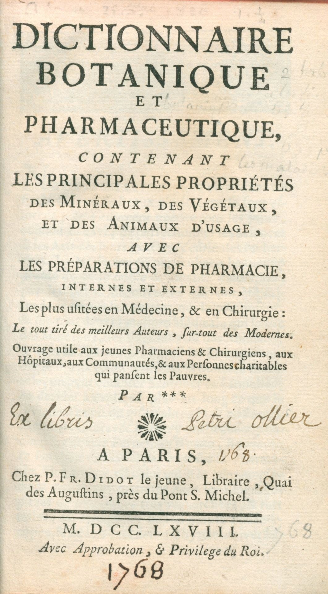 Dictionnaire botanique et pharmaceutique [Paryż 1768]