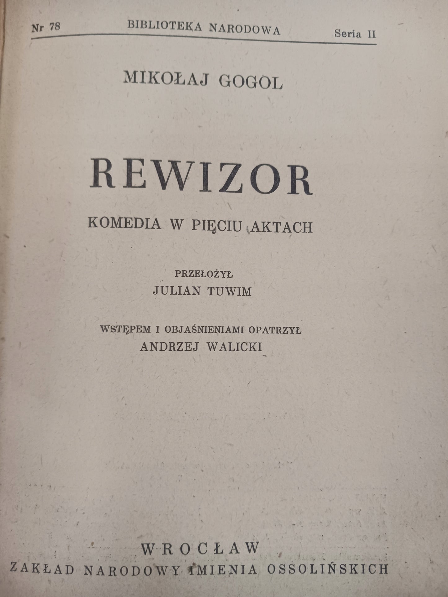 Rewizor Mikołaj Gogol [Biblioteka Narodowa]