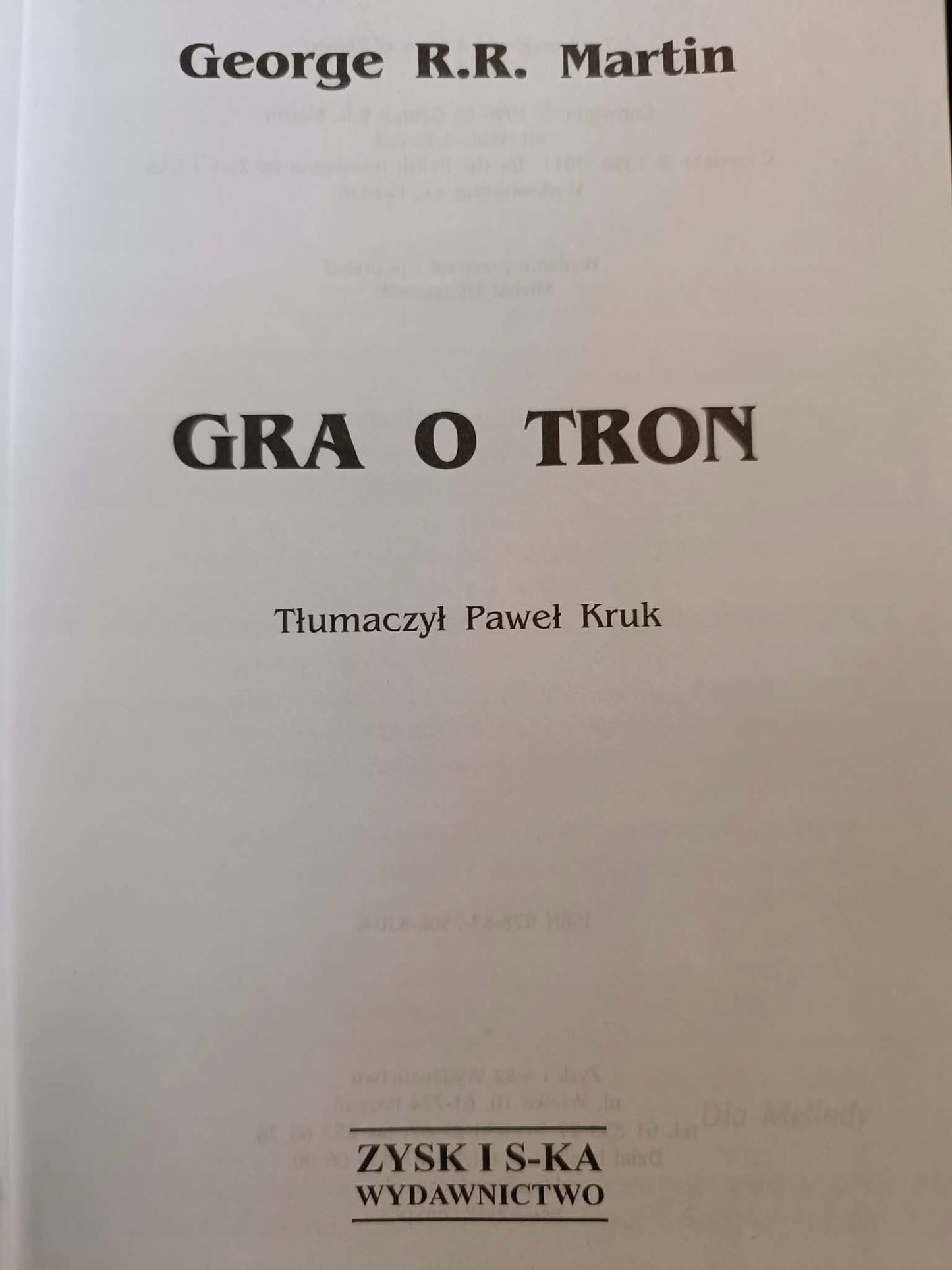 George R.R. Martin x8 seria: Pieśń Lodu i Ognia Gra o tron, Starcie królów