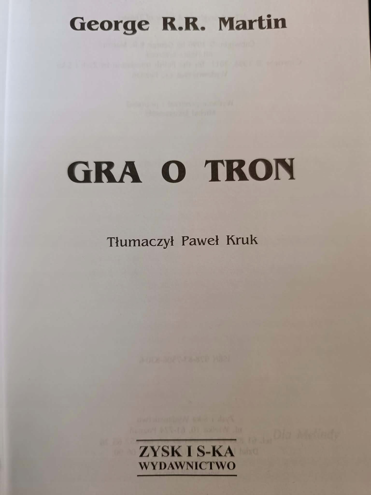 George R.R. Martin x8 seria: Pieśń Lodu i Ognia Gra o tron, Starcie królów