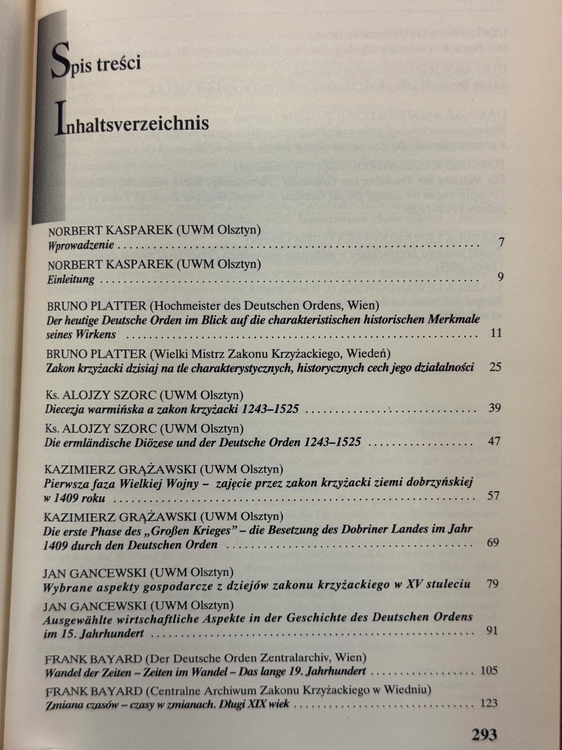 Zakon krzyżacki w historii, ideologii i działaniu (po polsku i niemiecku)