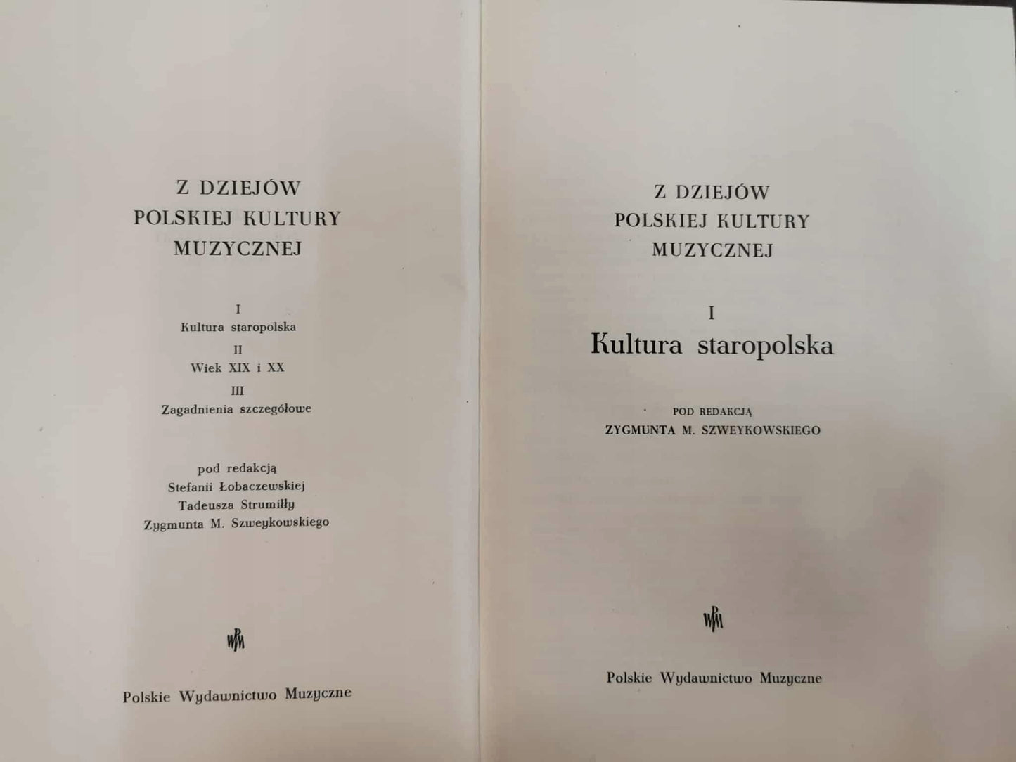 Z dziejów polskiej kultury muzycznej t. I-II