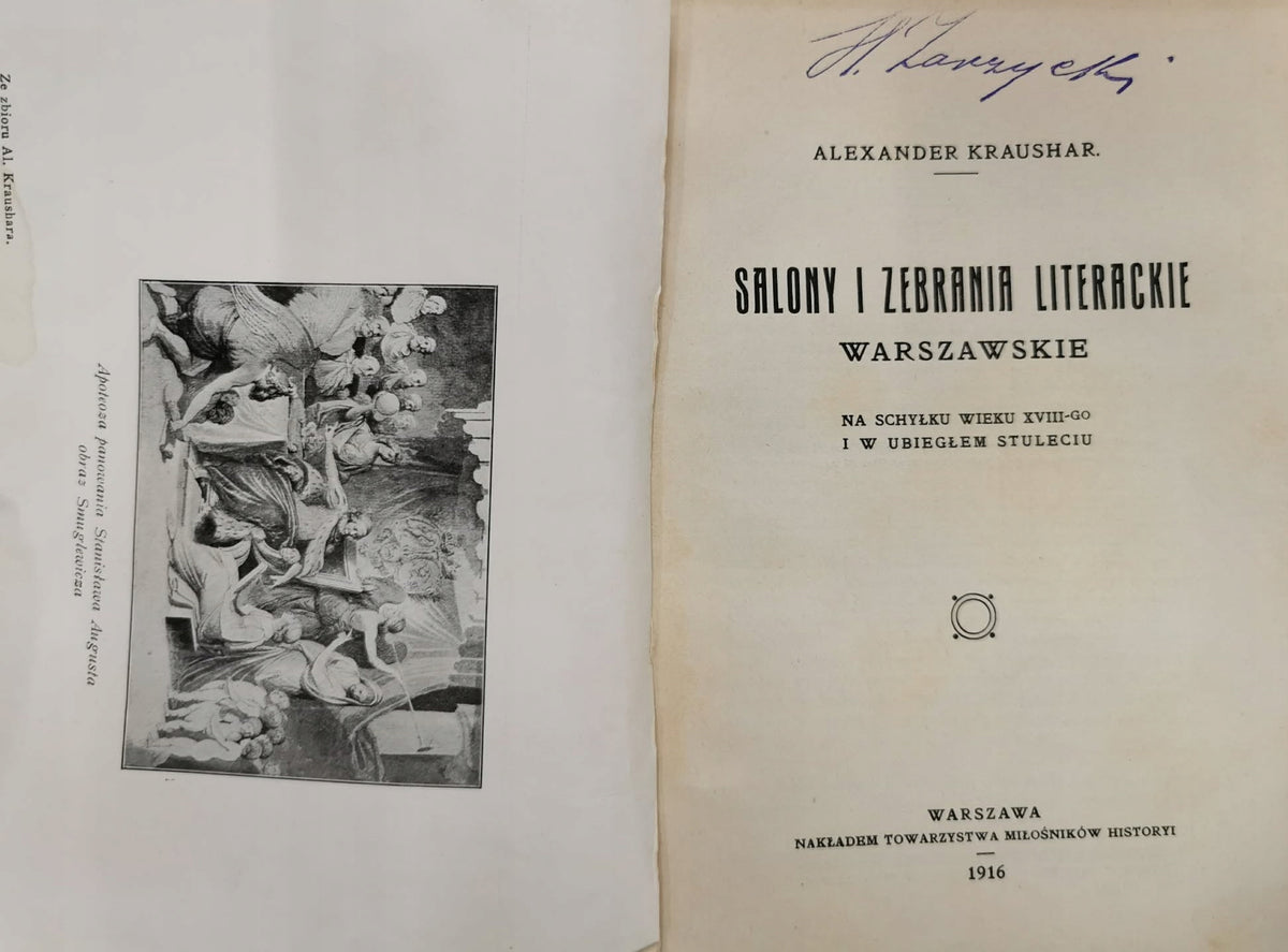 Salony i zebrania literackie warszawskie, A. Kraushar [1916]