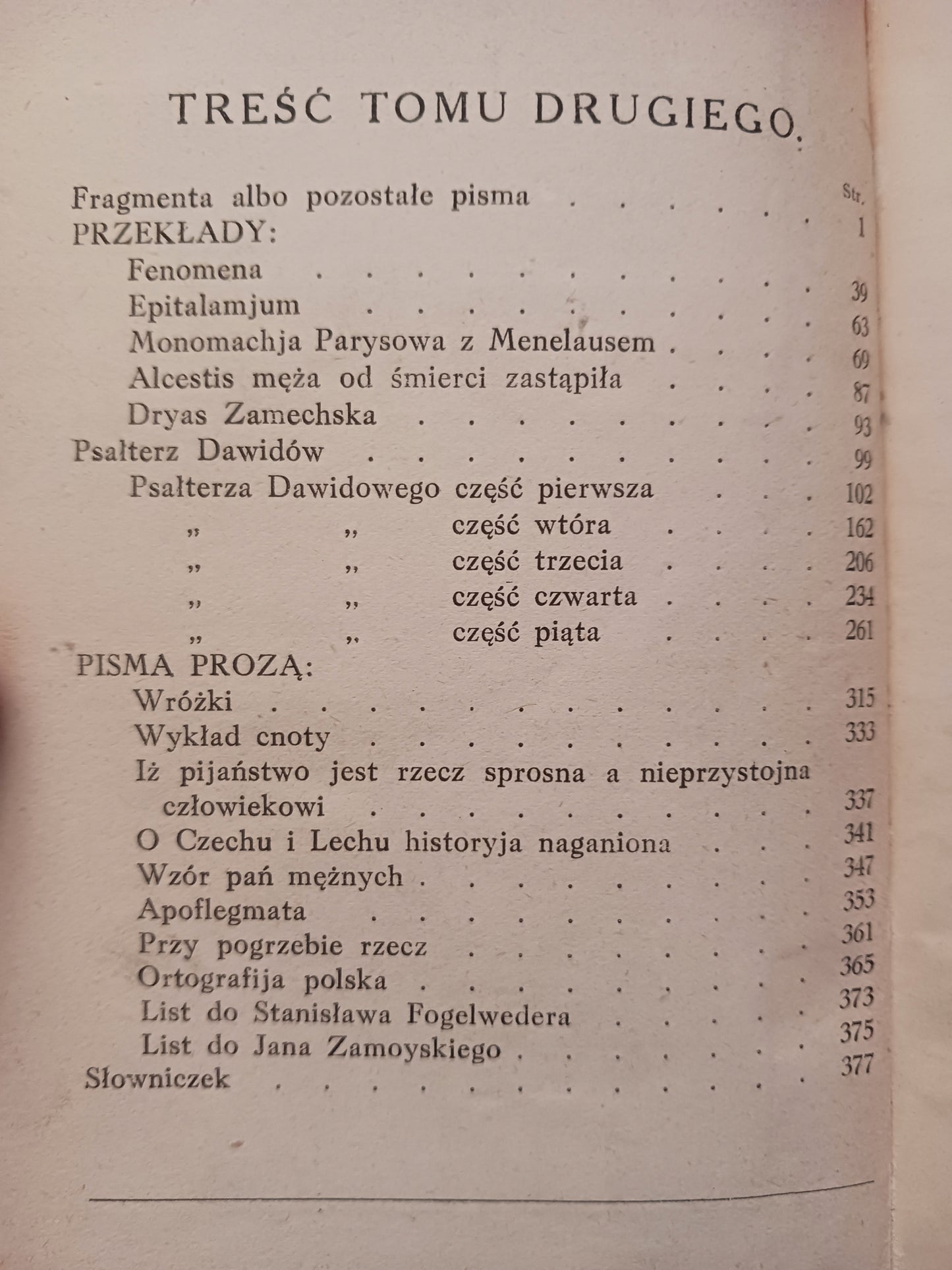 Pisma zbiorowe Tom I i II Jan Kochanowski [wydanie z roku 1924]