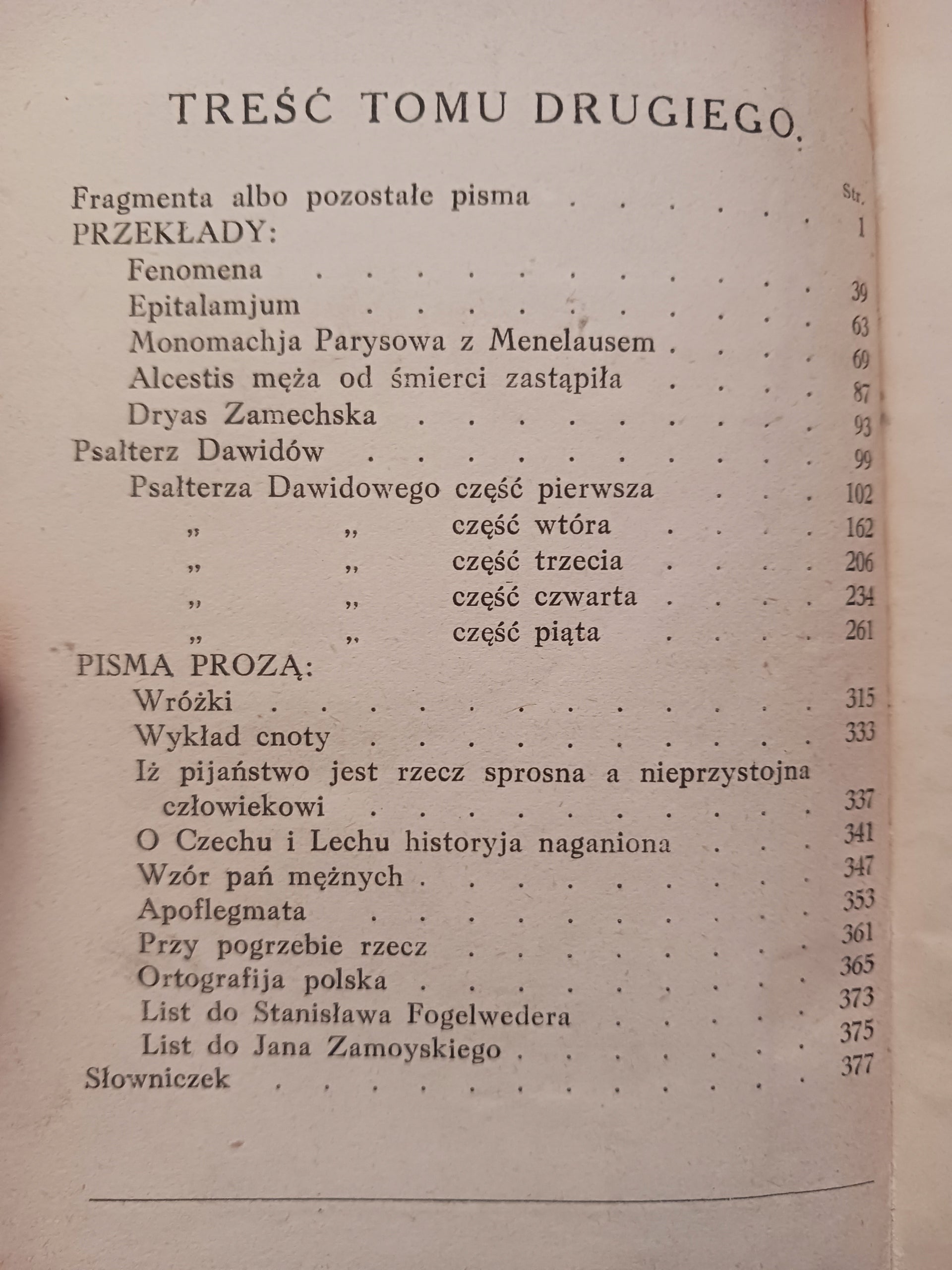 Pisma zbiorowe Tom I i II Jan Kochanowski [wydanie z roku 1924]