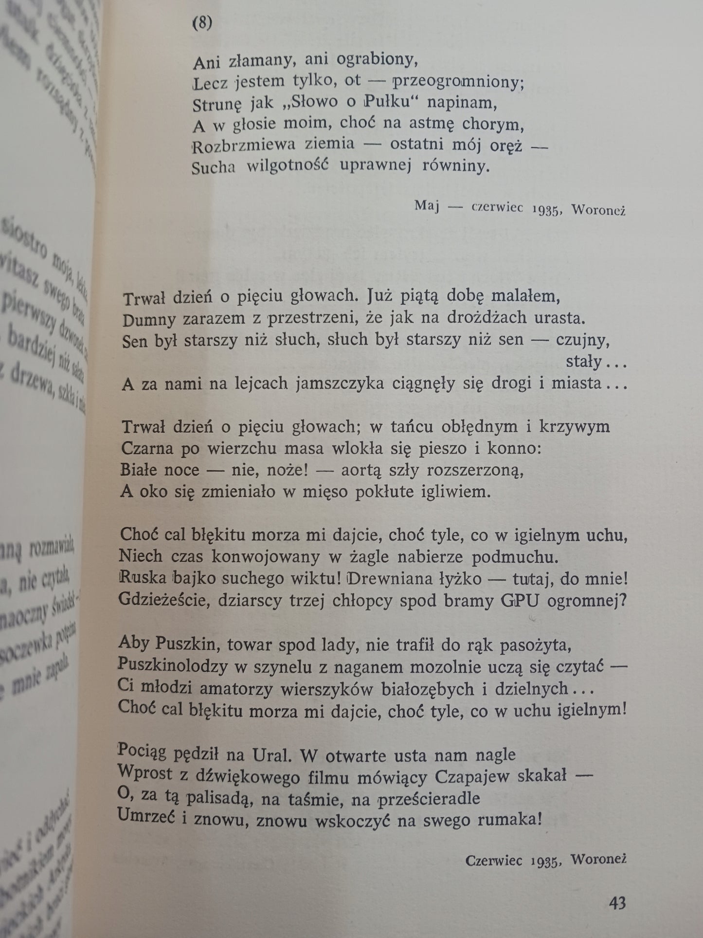 Późne wiersze Osip Mandelsztam