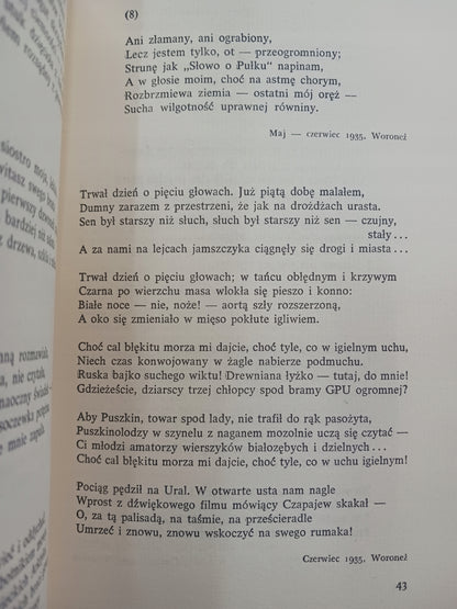 Późne wiersze Osip Mandelsztam